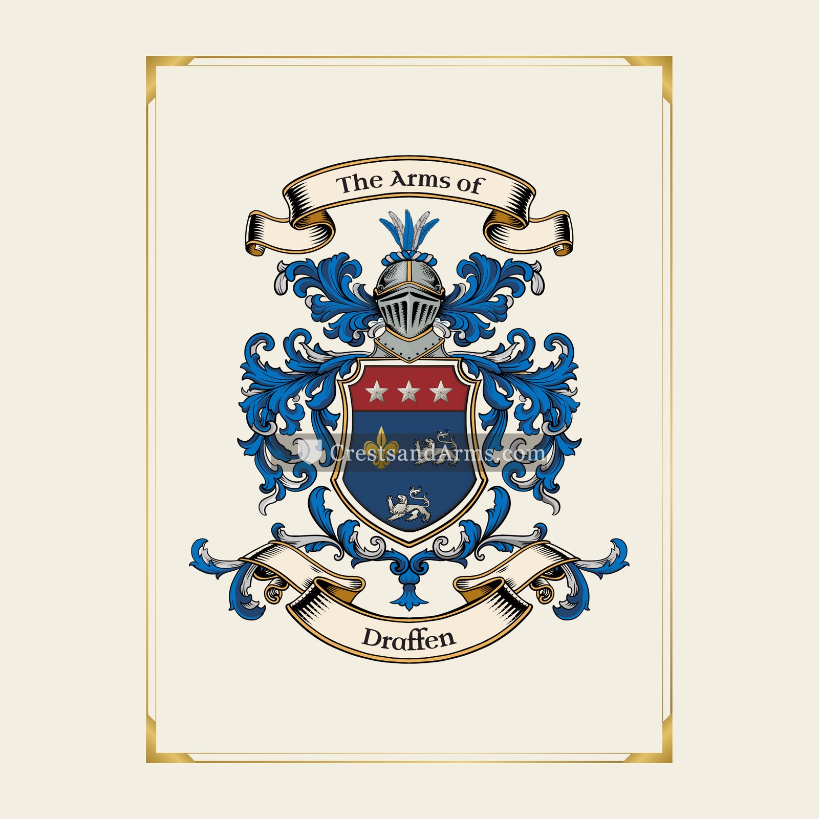 With gold border