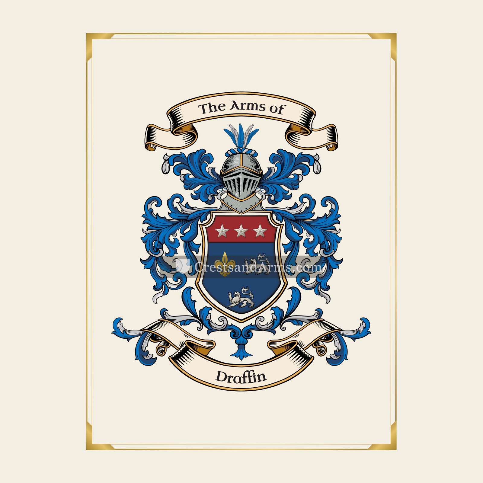 With gold border