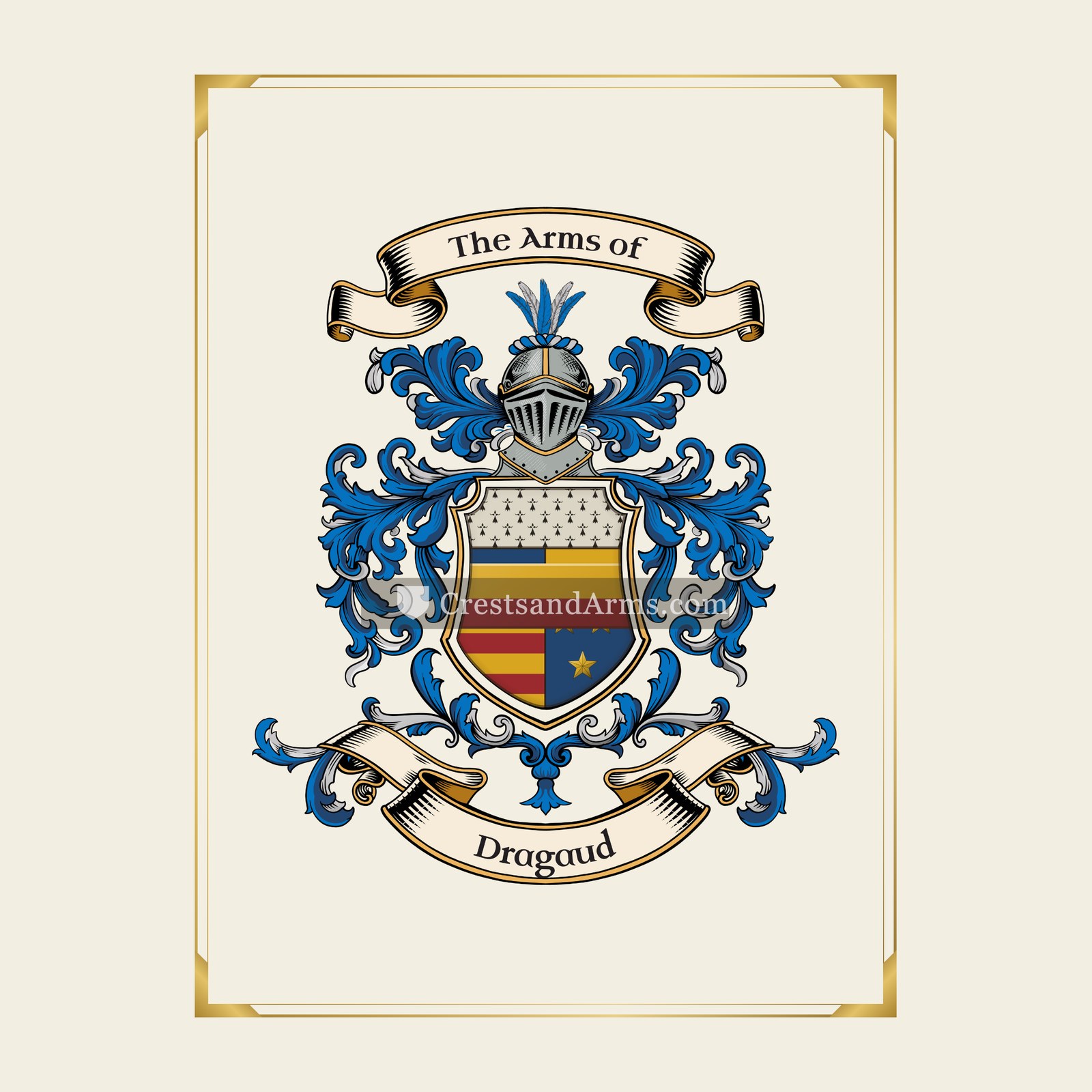 With gold border