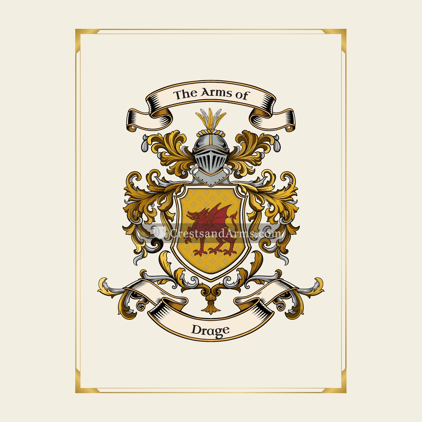 With gold border