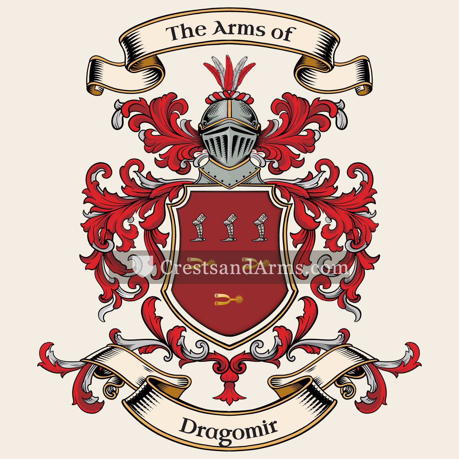 The Dragomir coat of arms, drawn from the recorded blazon