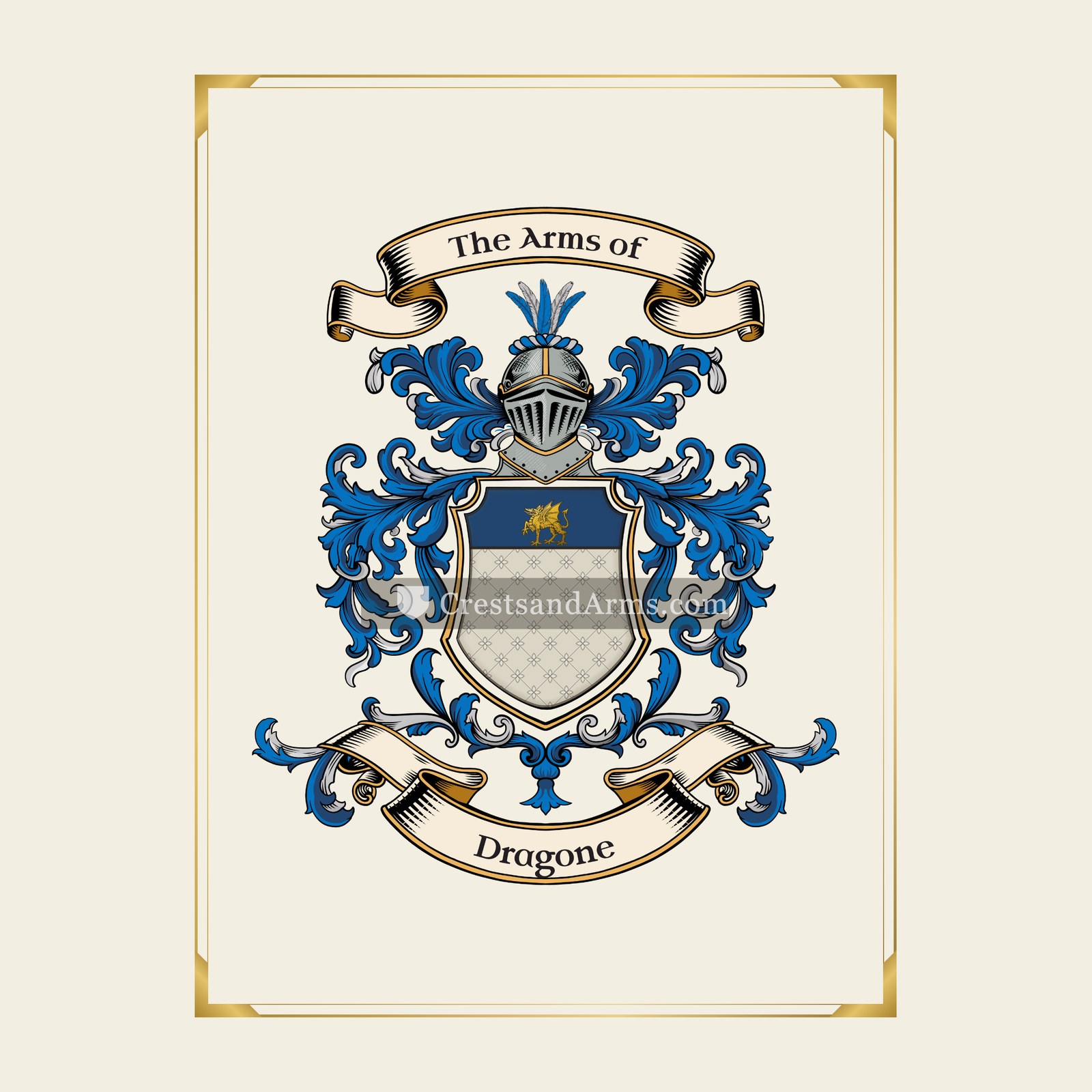 With gold border