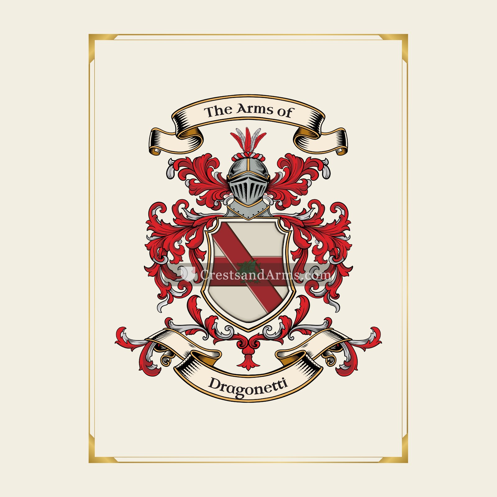 With gold border