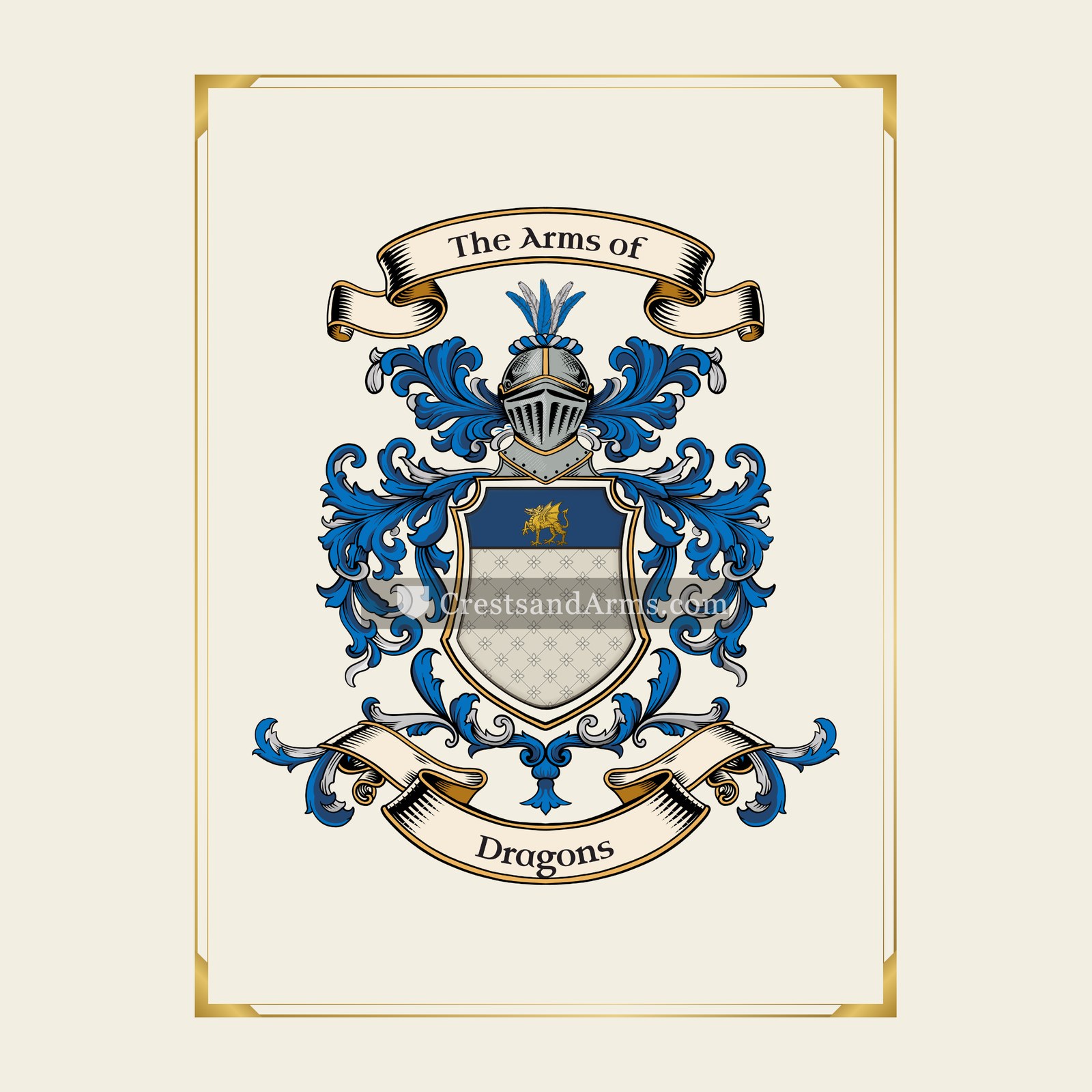 With gold border
