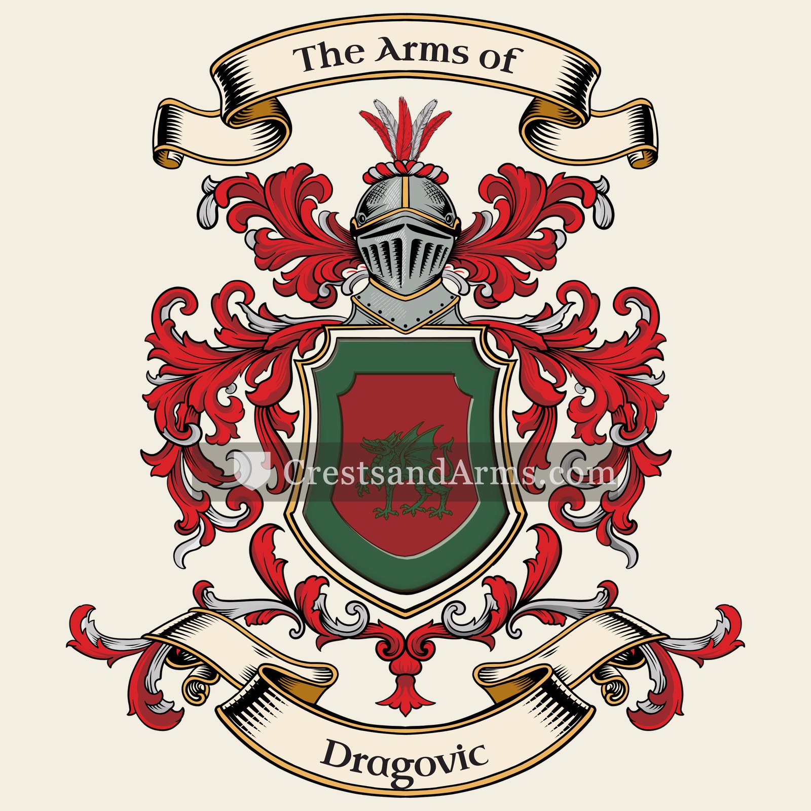 The Dragovic coat of arms, drawn from the recorded blazon