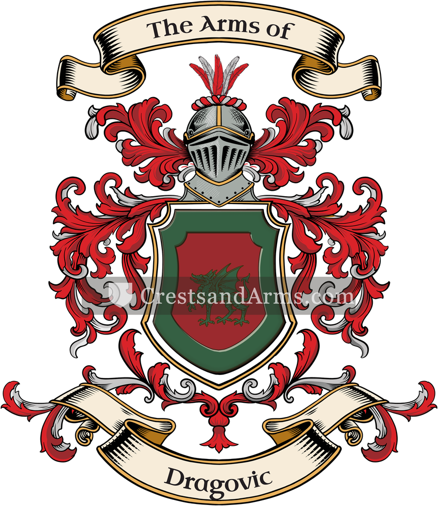The Dragovic coat of arms, drawn from the recorded blazon