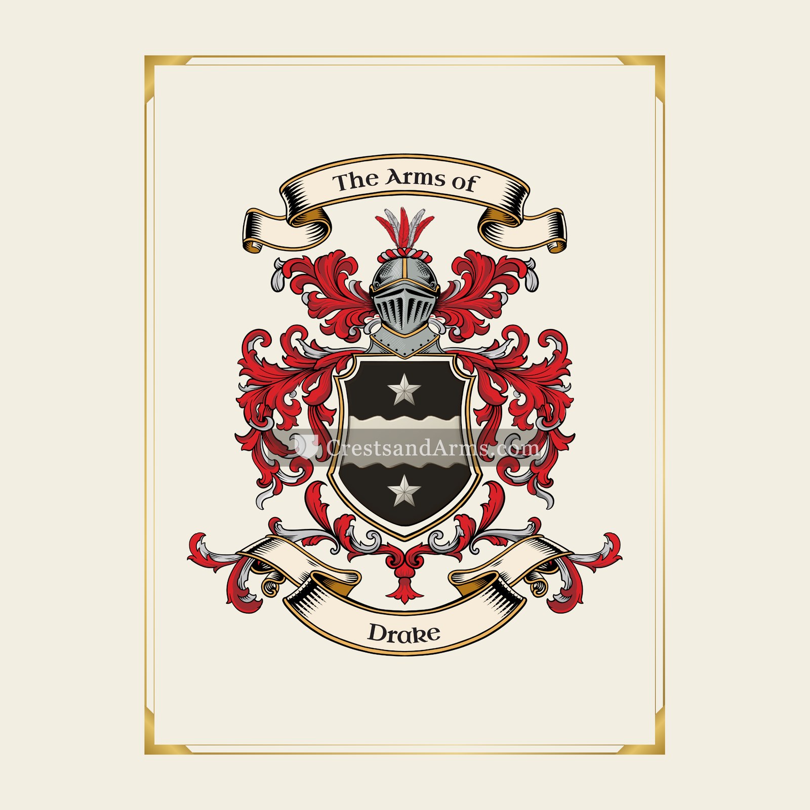 With gold border