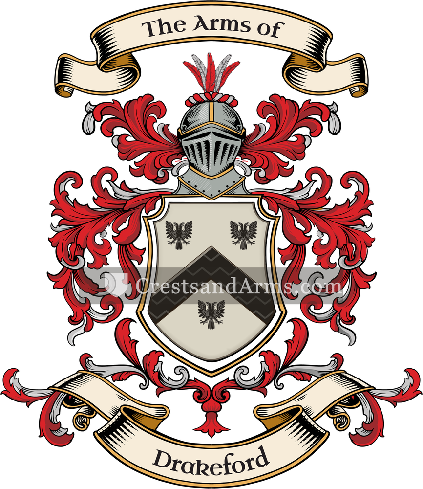 The Drakeford coat of arms, drawn from the recorded blazon