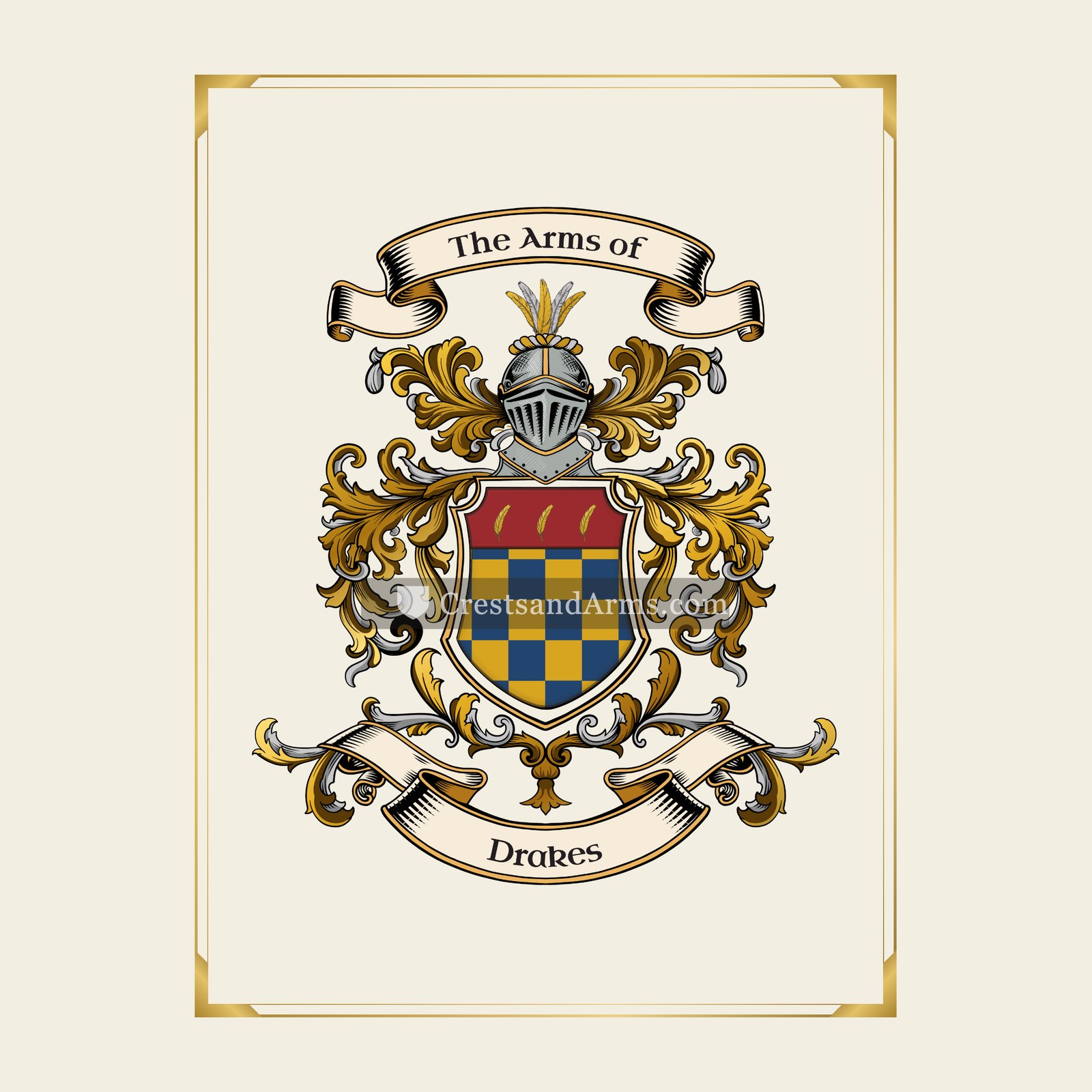With gold border