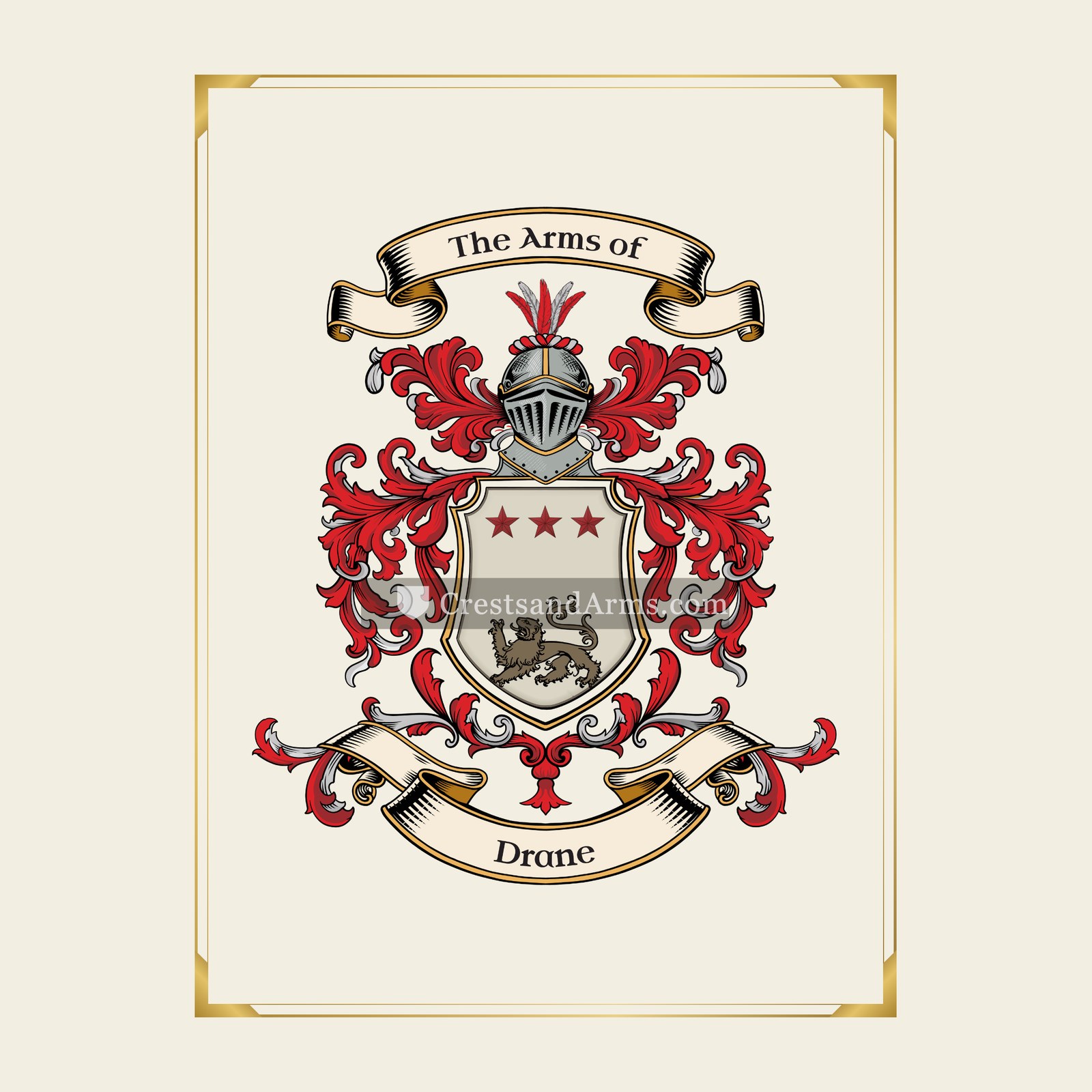 With gold border