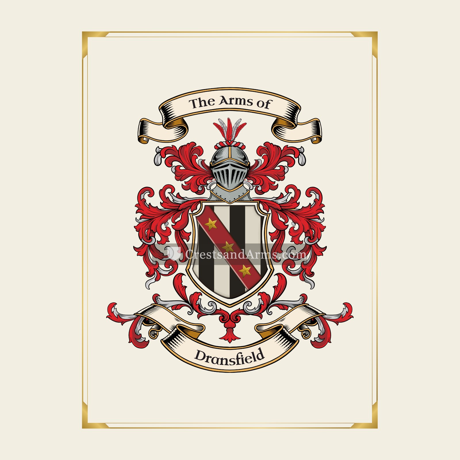 With gold border