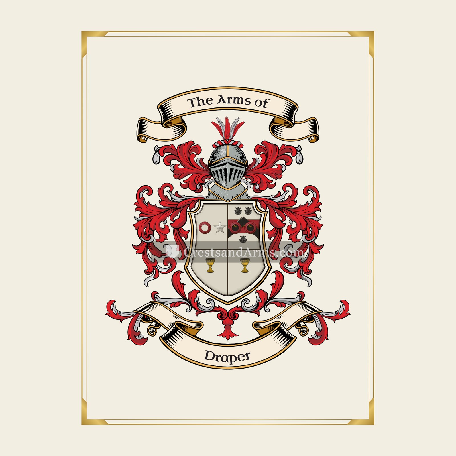 With gold border