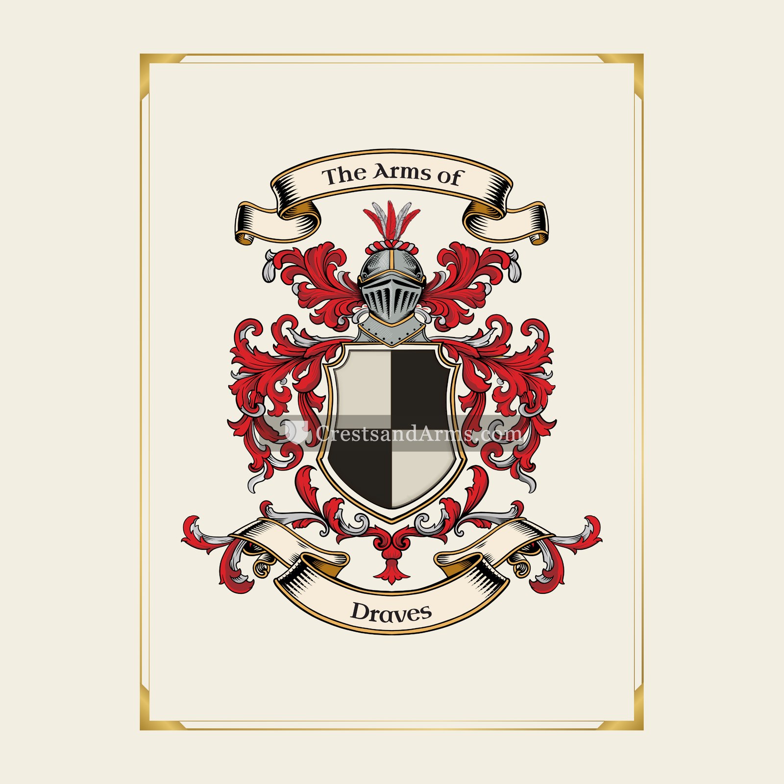 With gold border