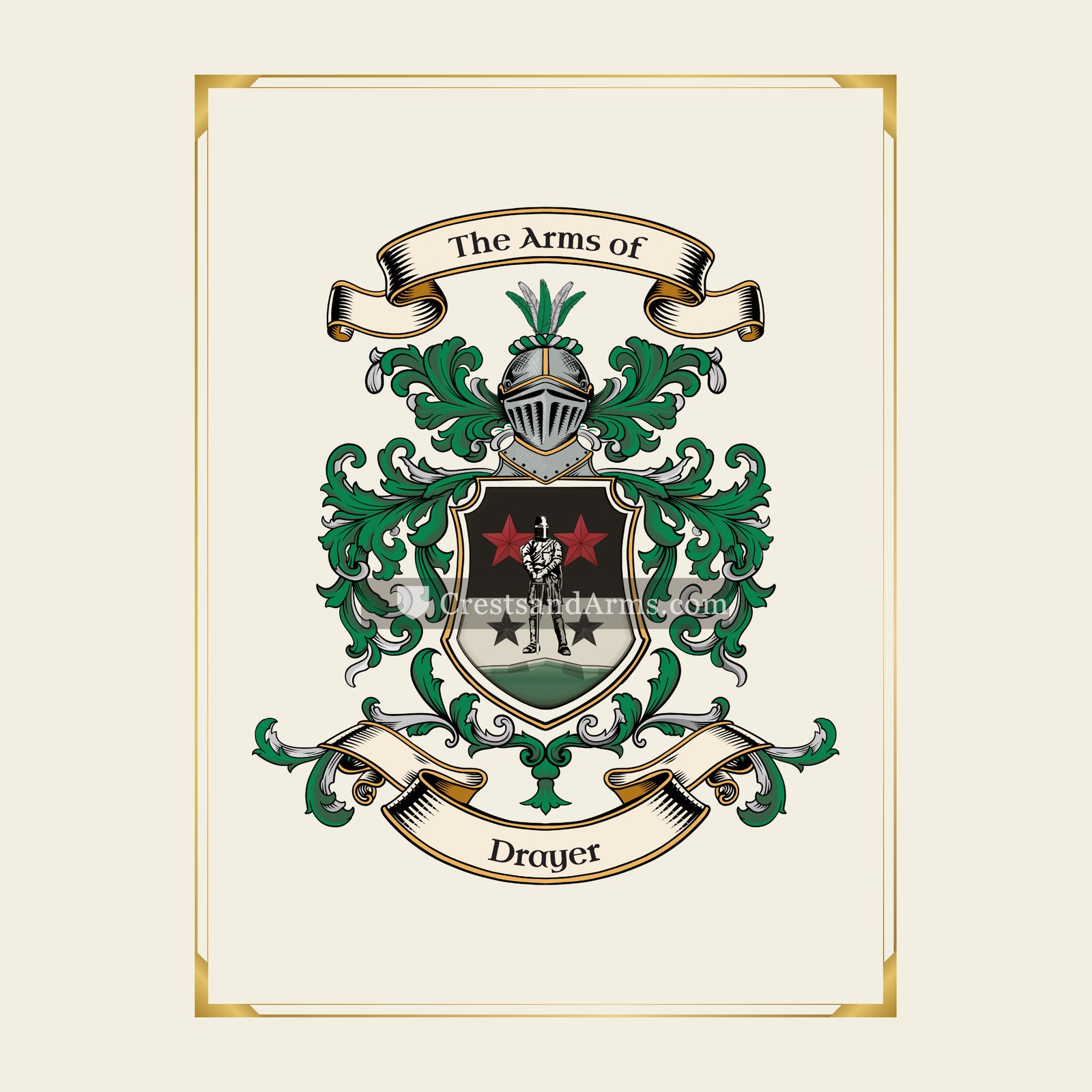 With gold border