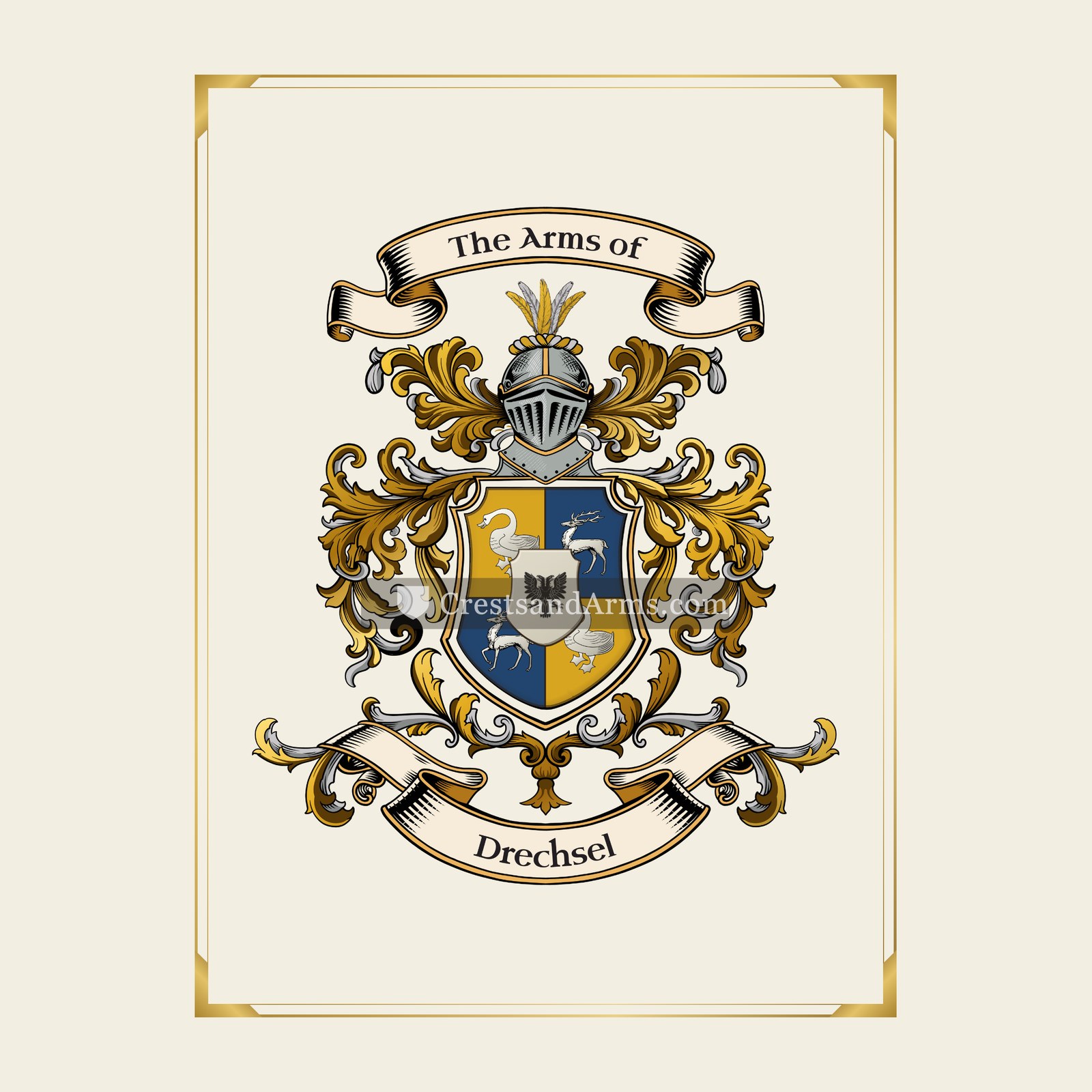 With gold border