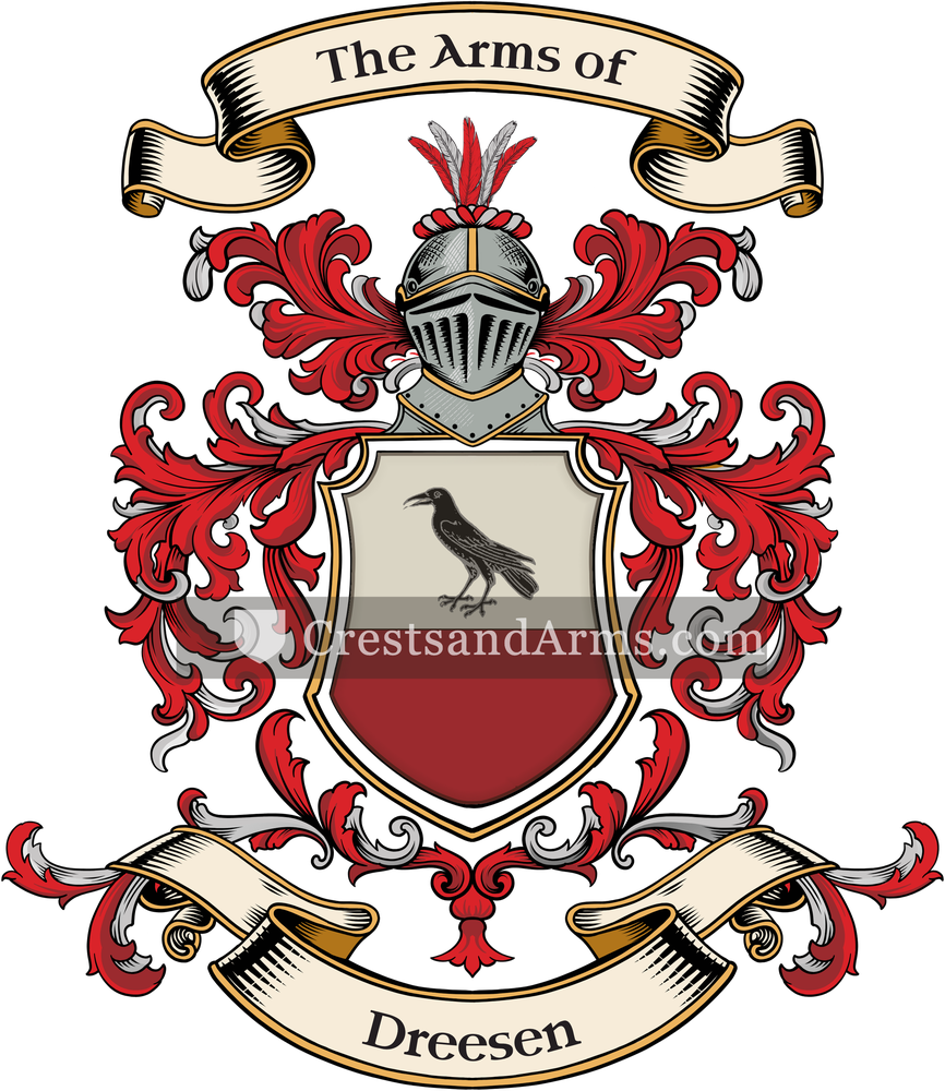 The Dreesen coat of arms, drawn from the recorded blazon