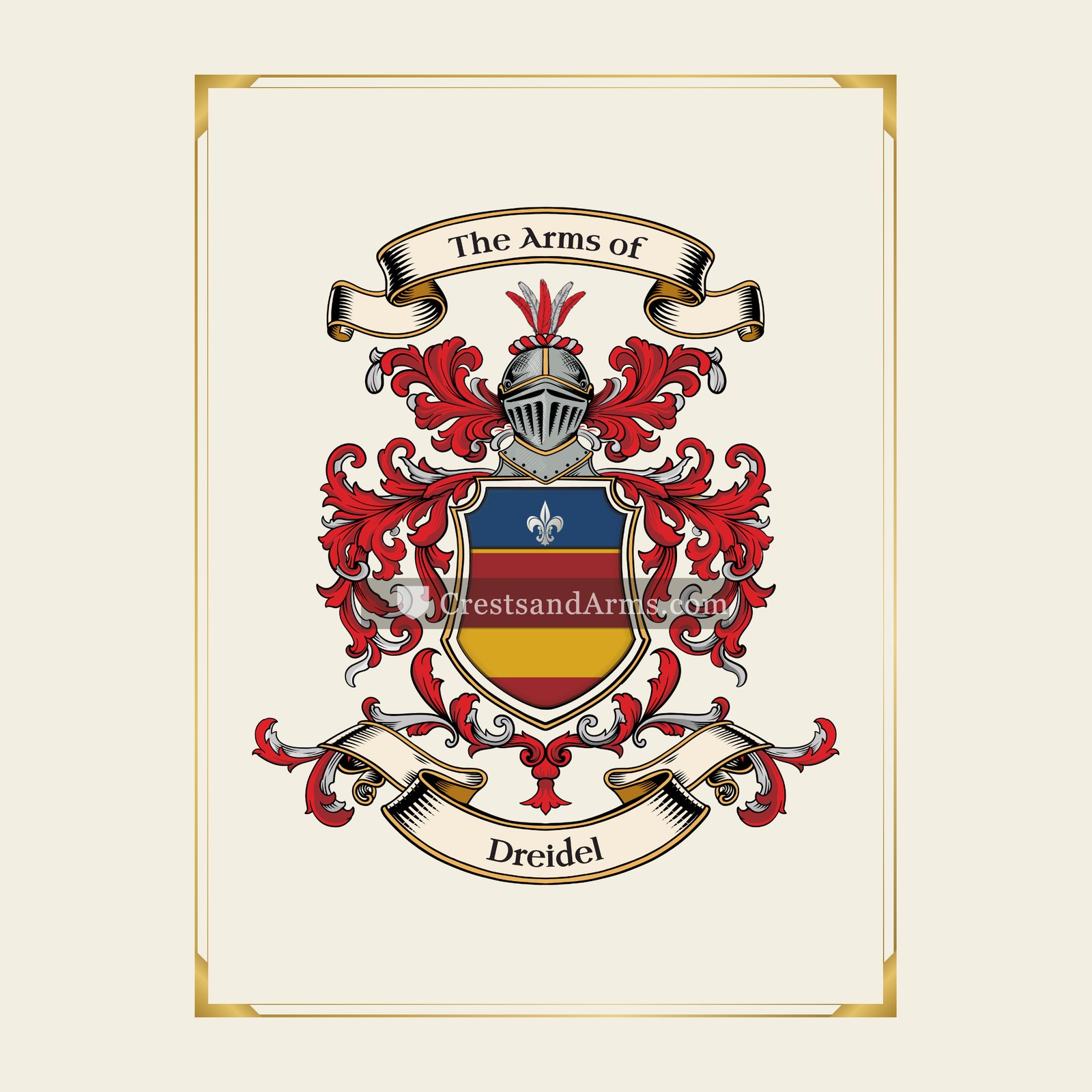 With gold border