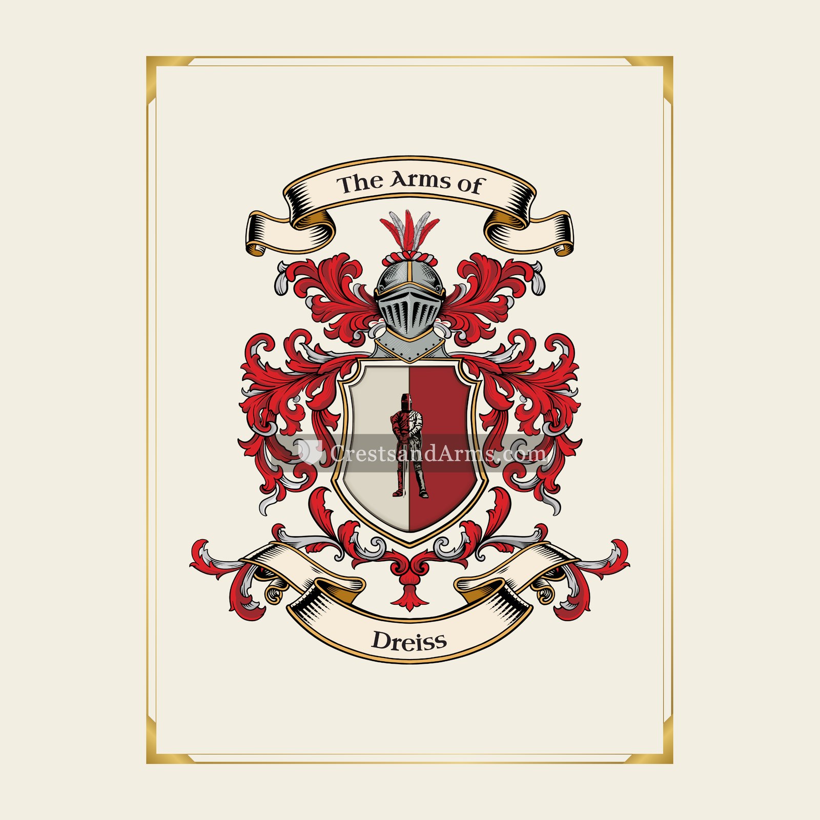 With gold border