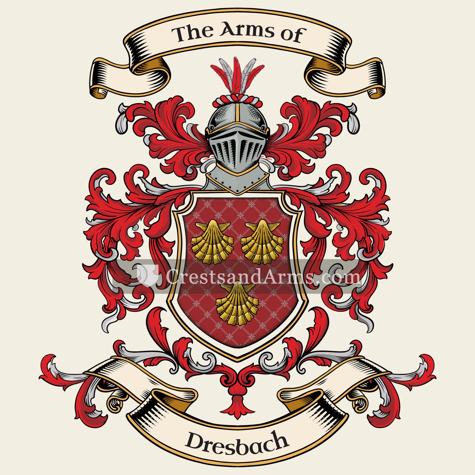 The Dresbach coat of arms, drawn from the recorded blazon