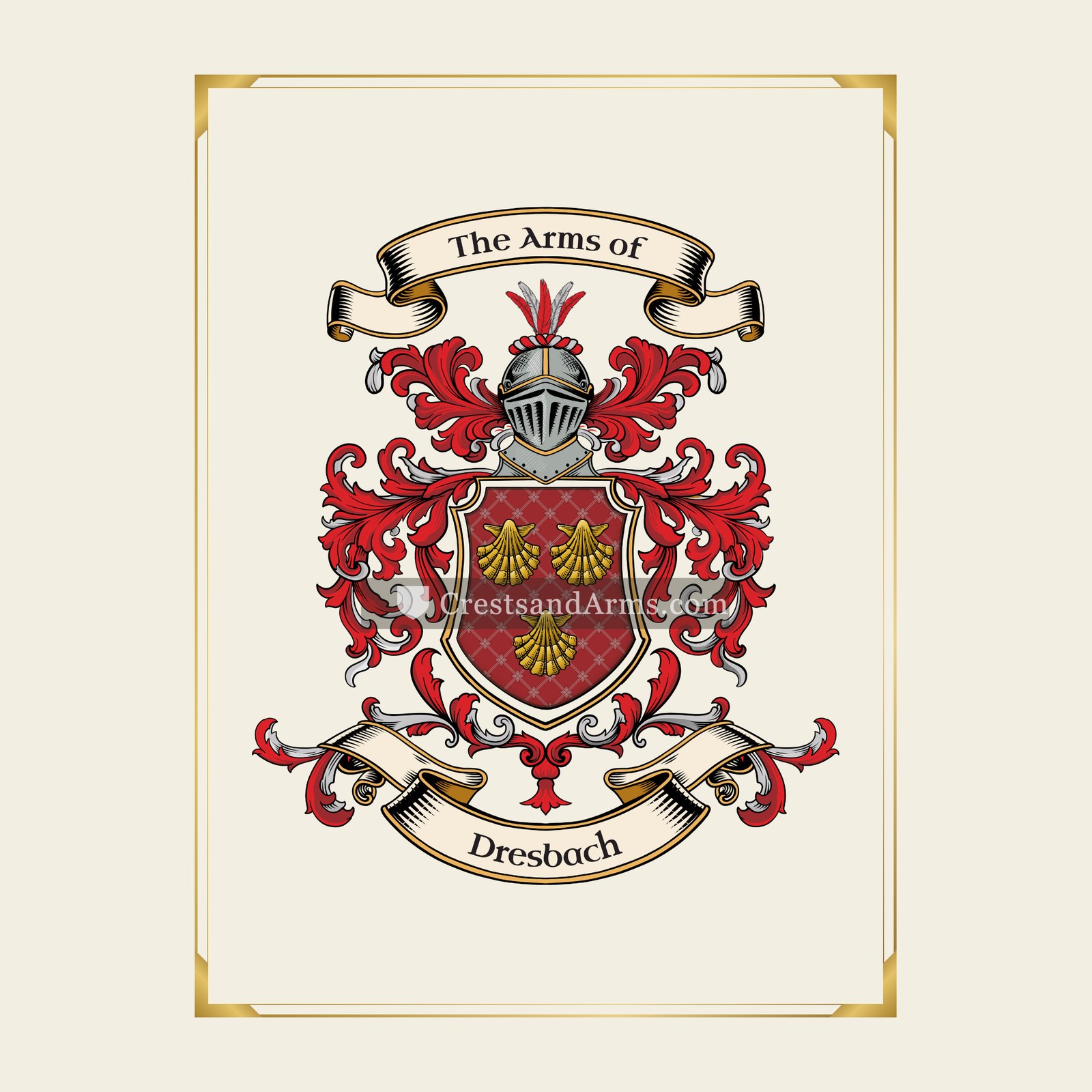 With gold border
