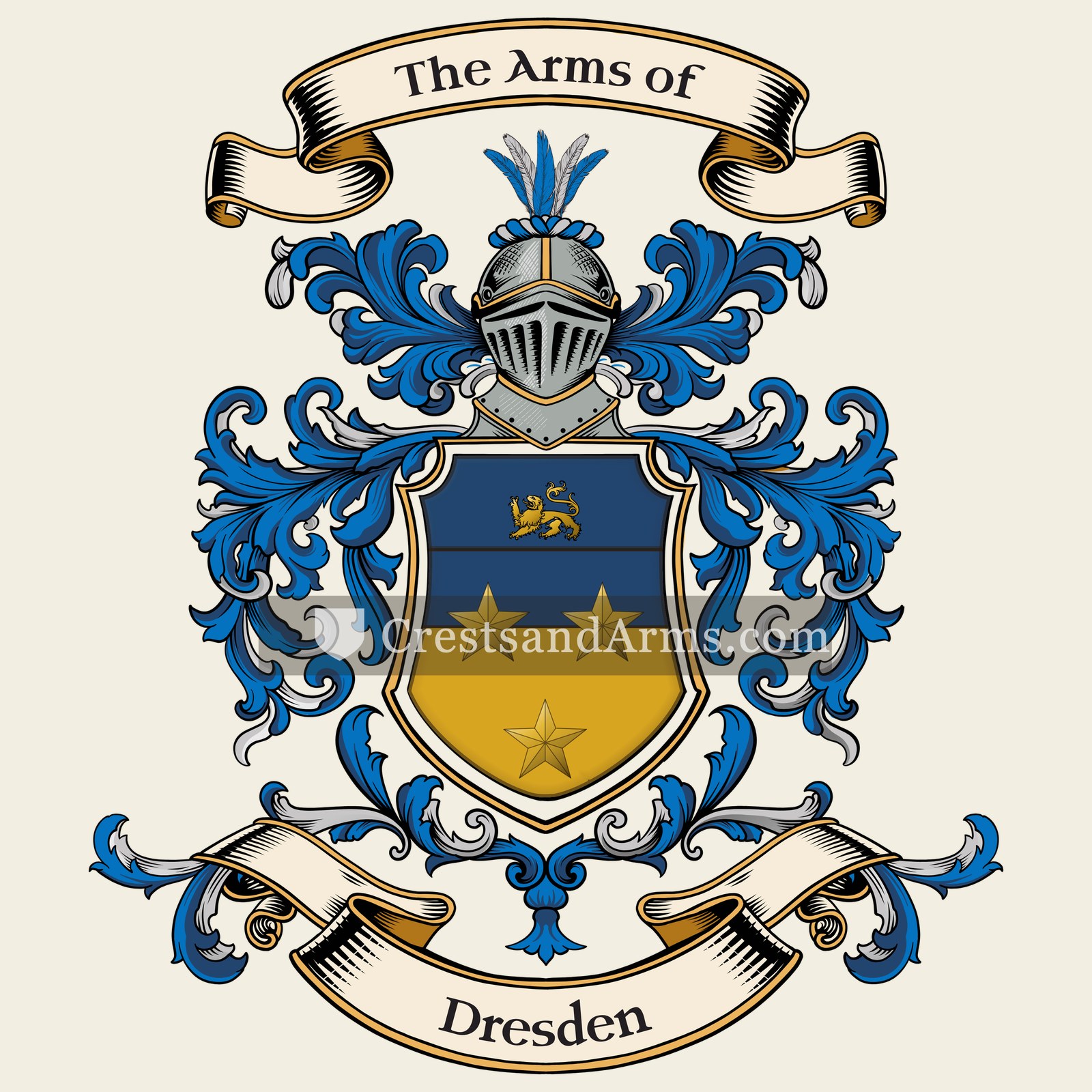 The Dresden coat of arms, drawn from the recorded blazon