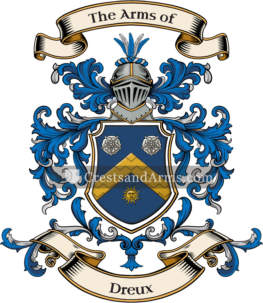 The Dreux coat of arms, drawn from the recorded blazon