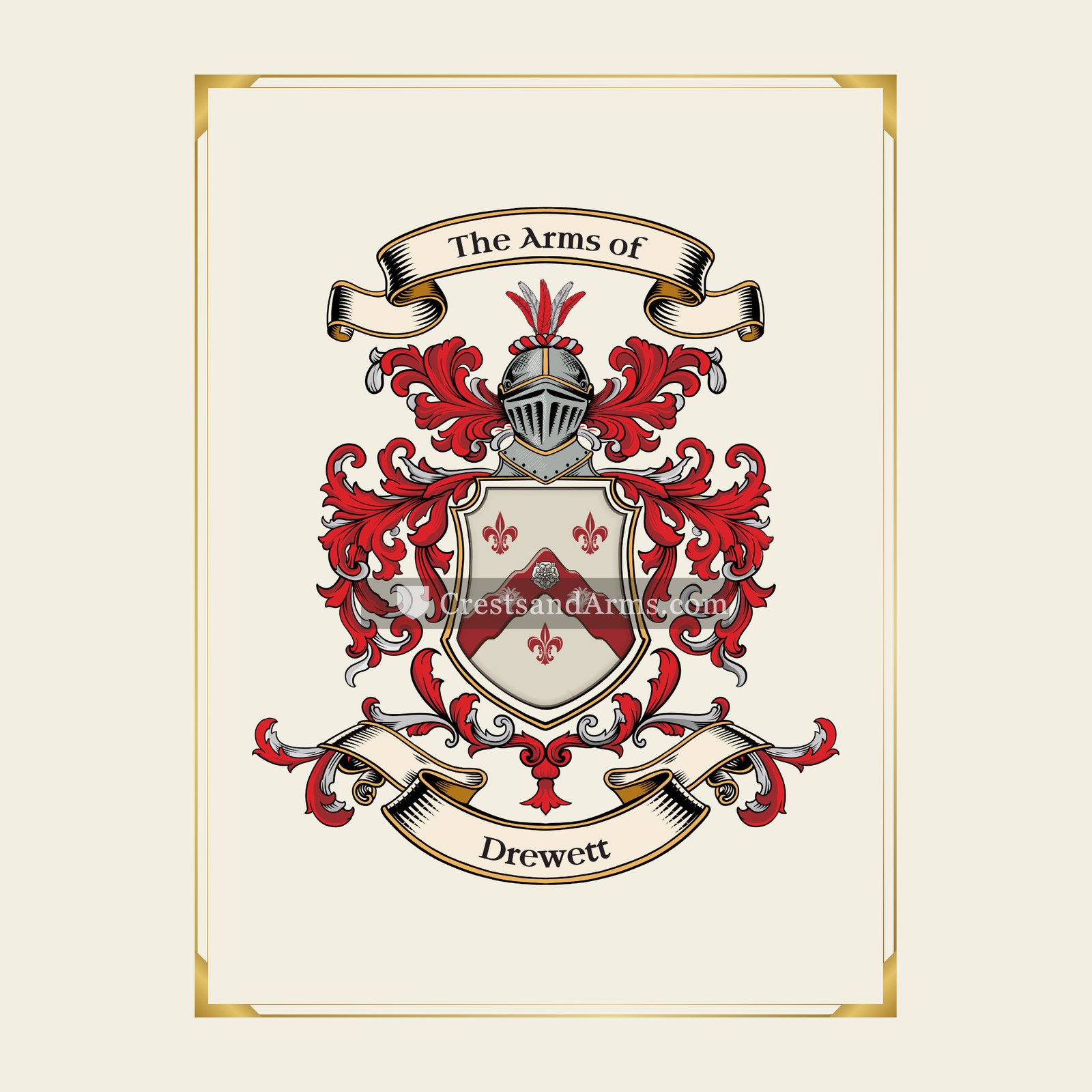 With gold border
