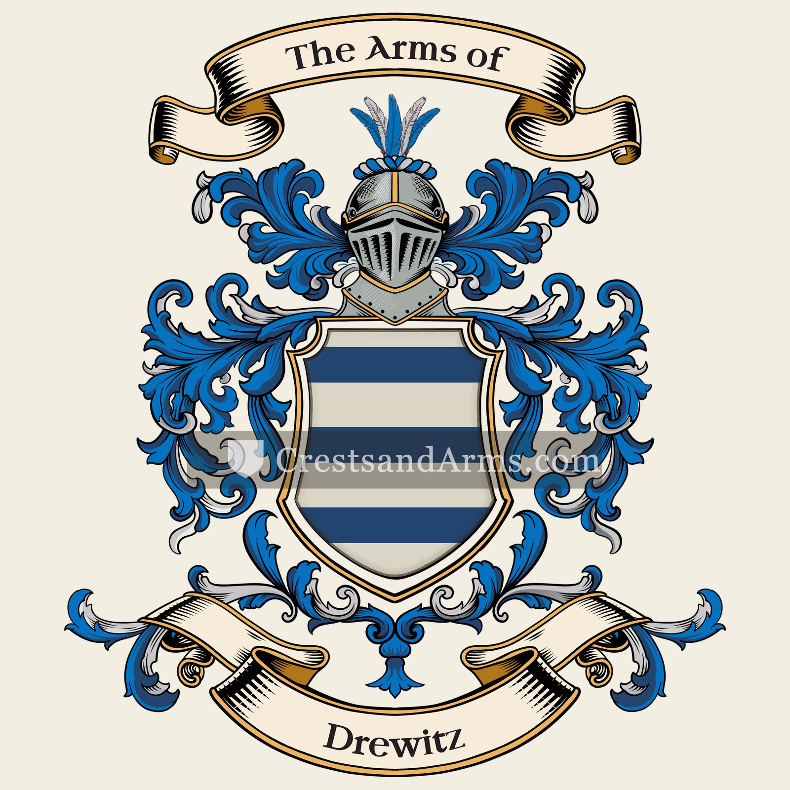 The Drewitz coat of arms, drawn from the recorded blazon