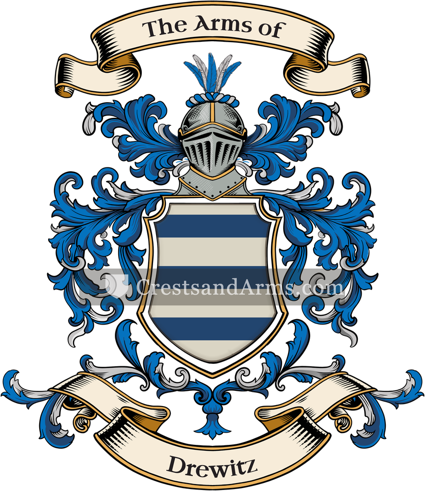 The Drewitz coat of arms, drawn from the recorded blazon