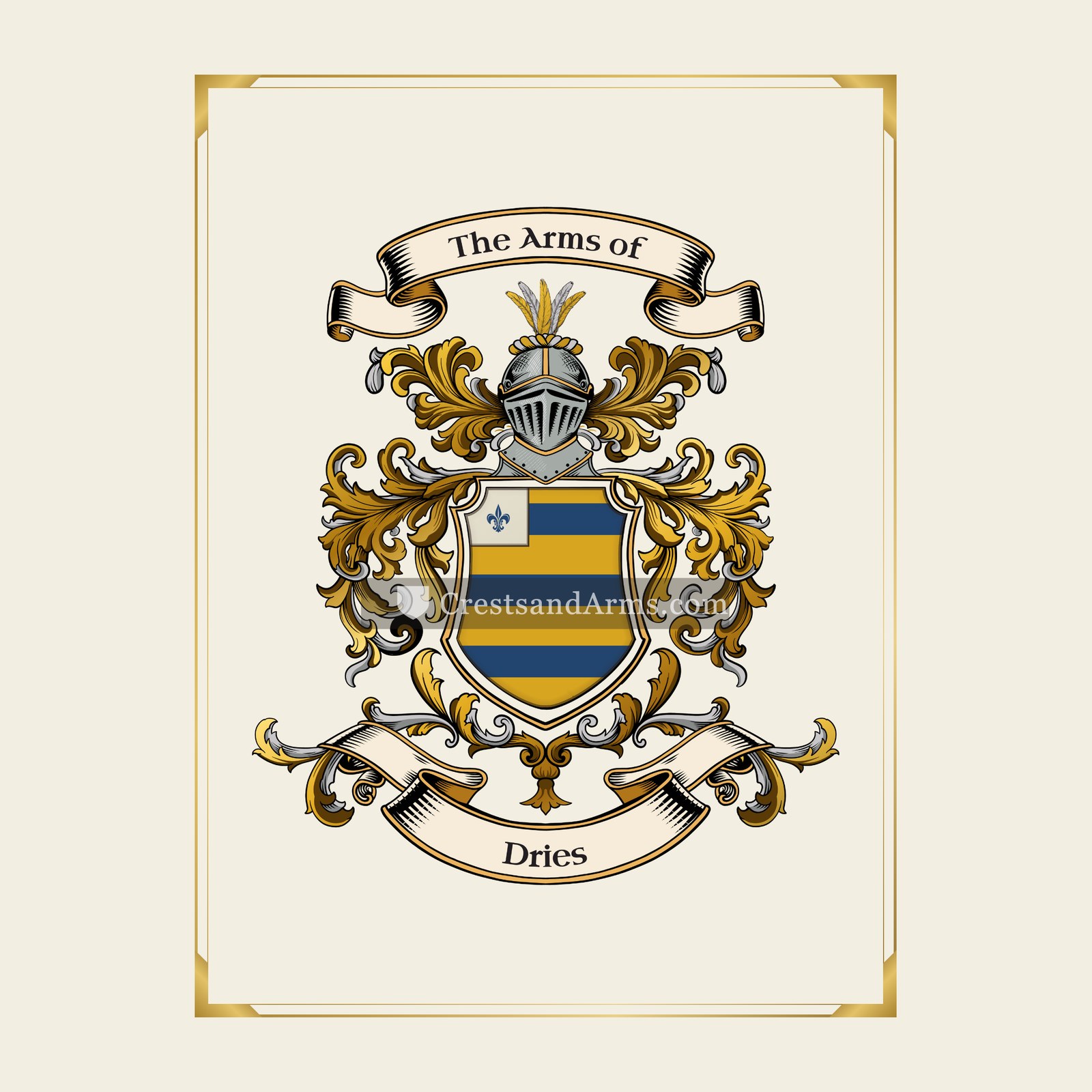 With gold border