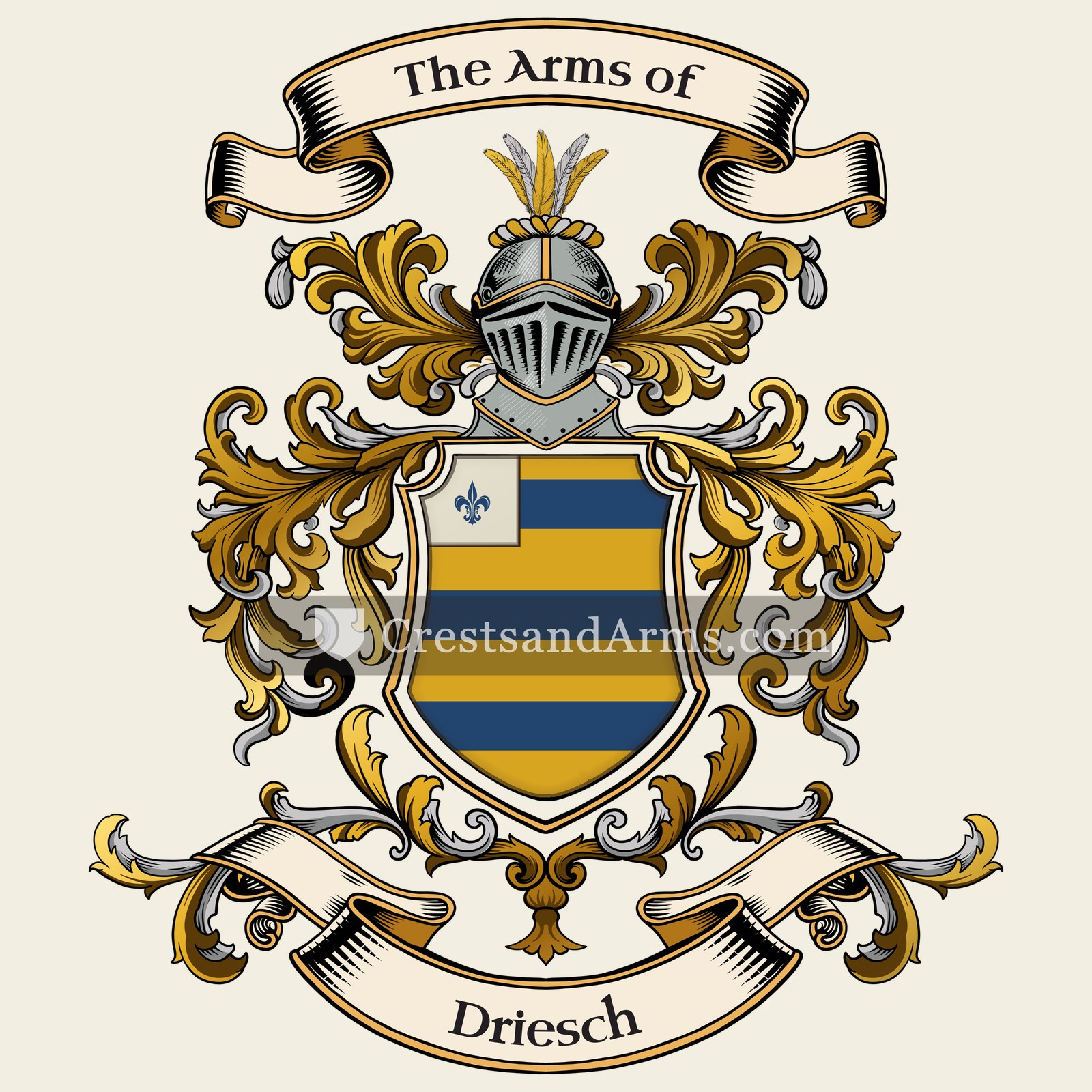 The Driesch coat of arms, drawn from the recorded blazon
