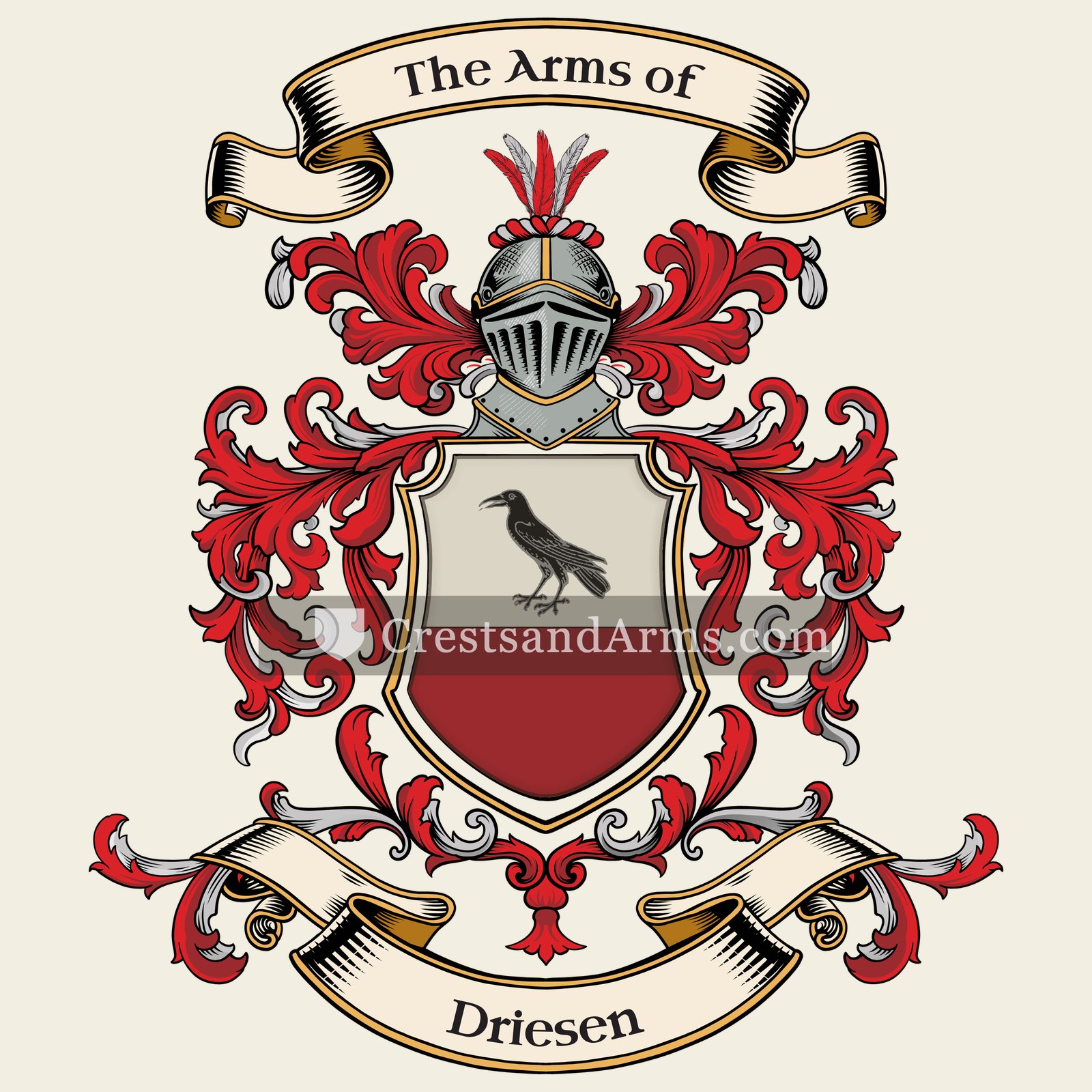 The Driesen coat of arms, drawn from the recorded blazon