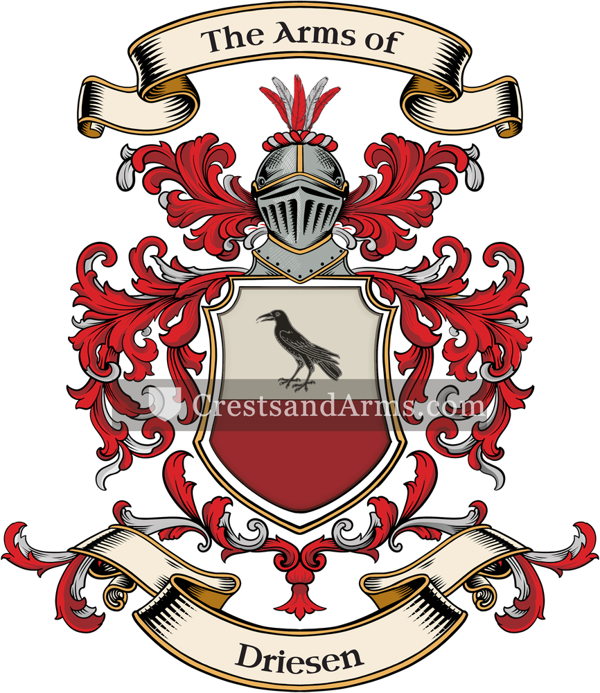 The Driesen coat of arms, drawn from the recorded blazon