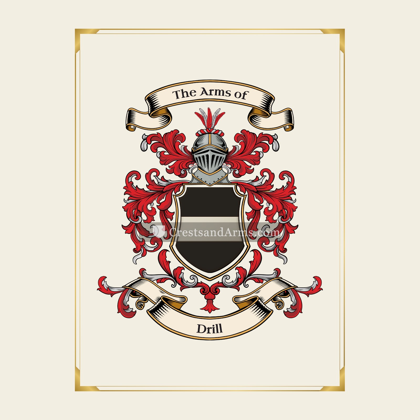 With gold border