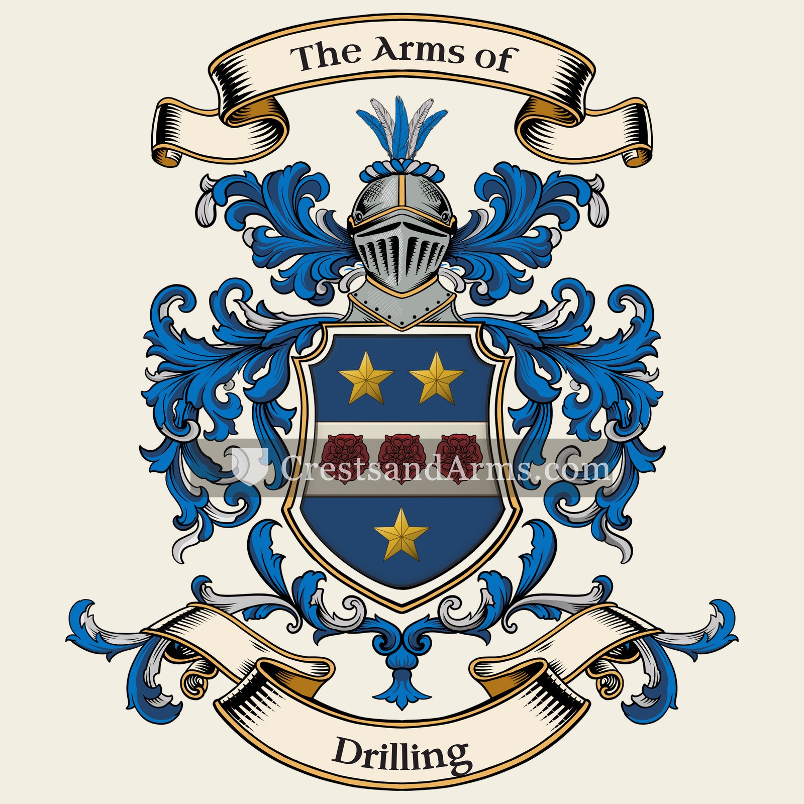 The Drilling coat of arms, drawn from the recorded blazon