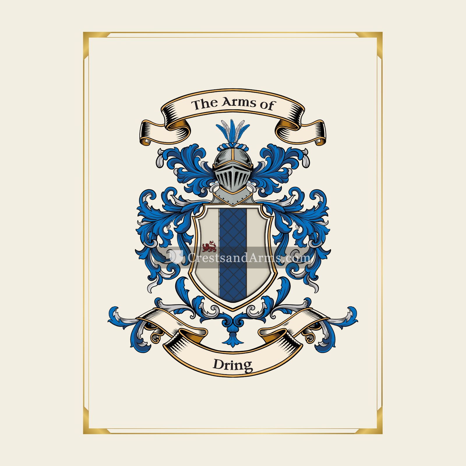 With gold border