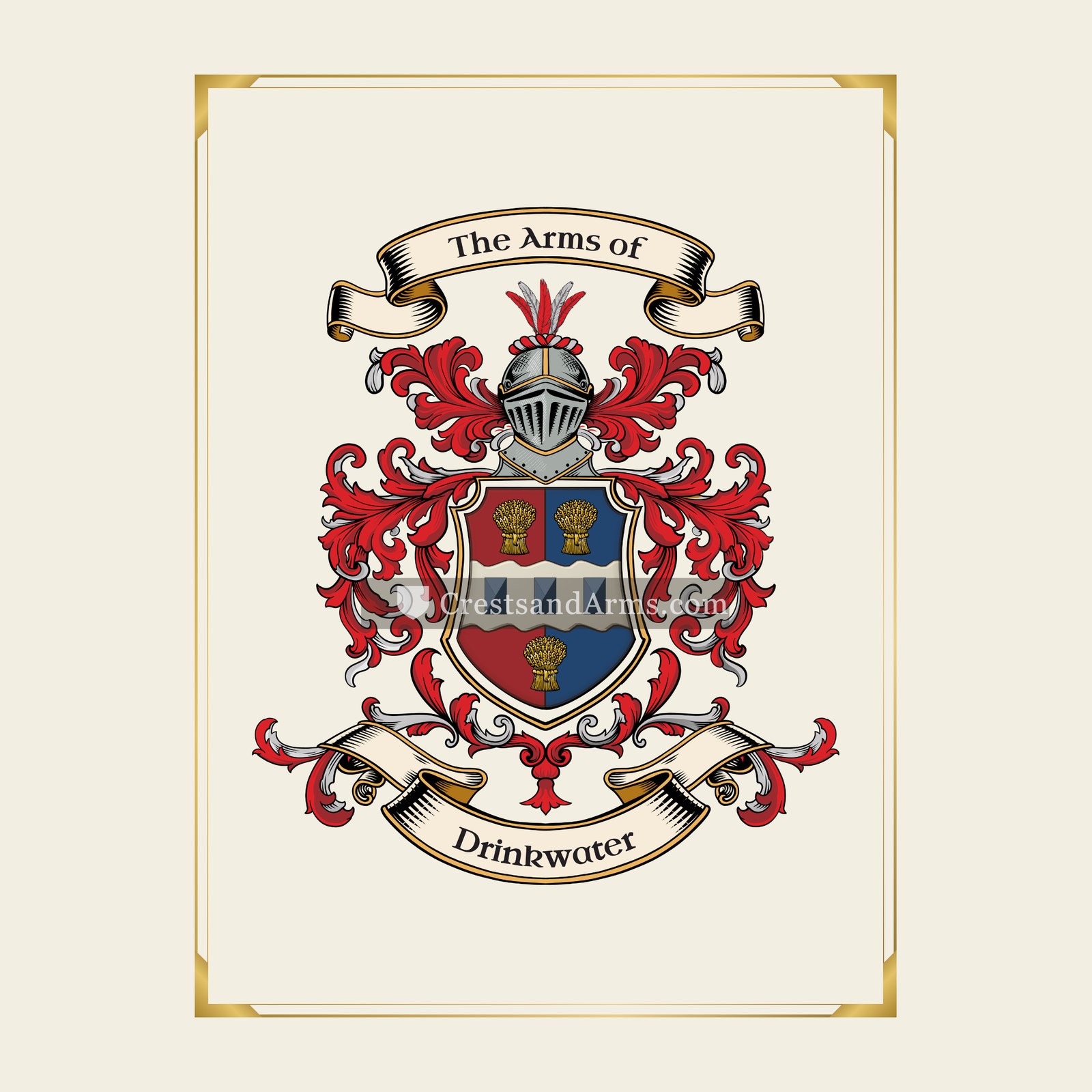 With gold border