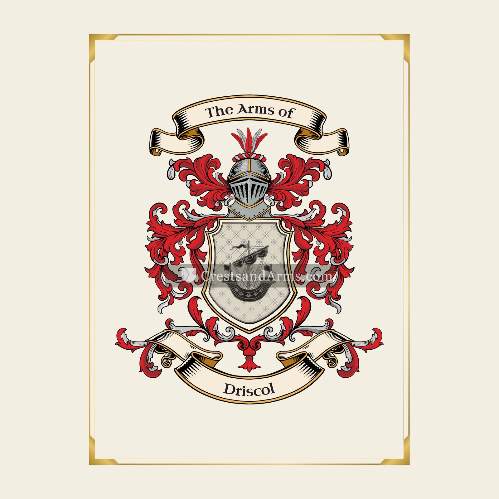 With gold border