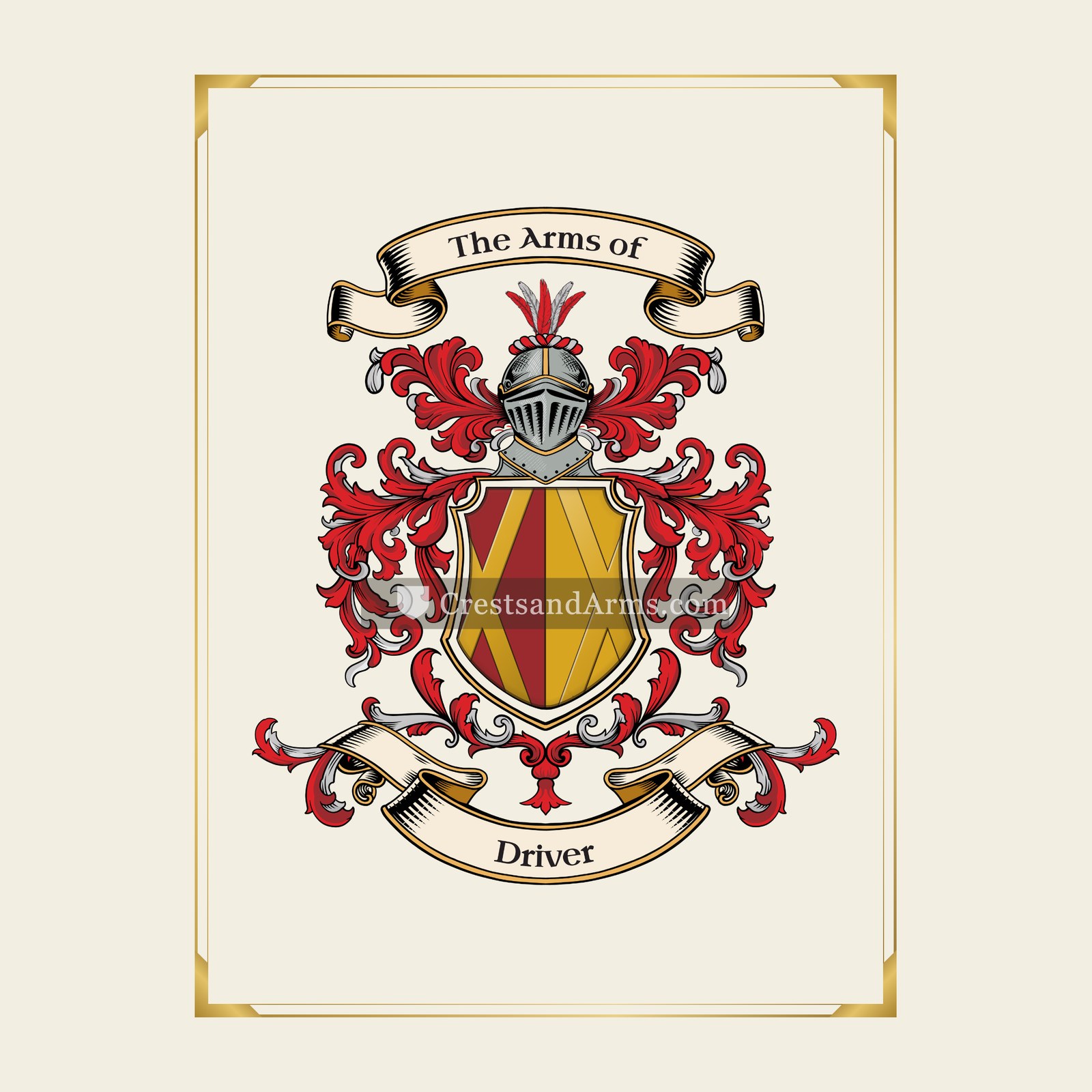 With gold border