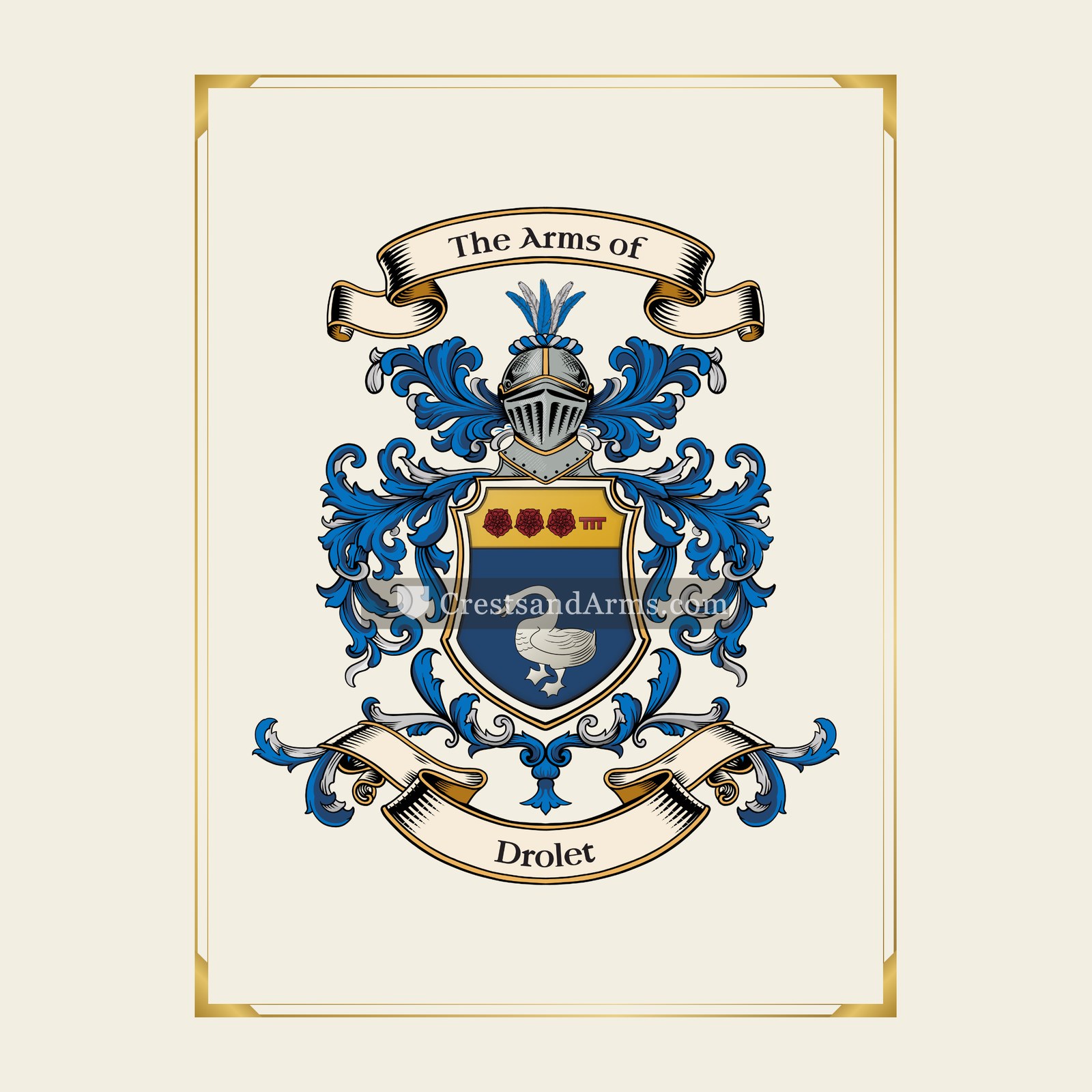 With gold border