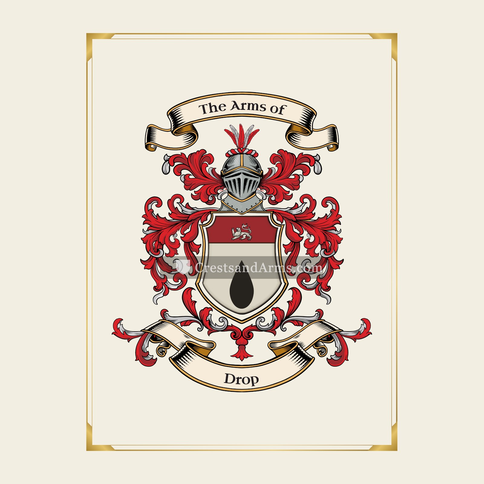 With gold border