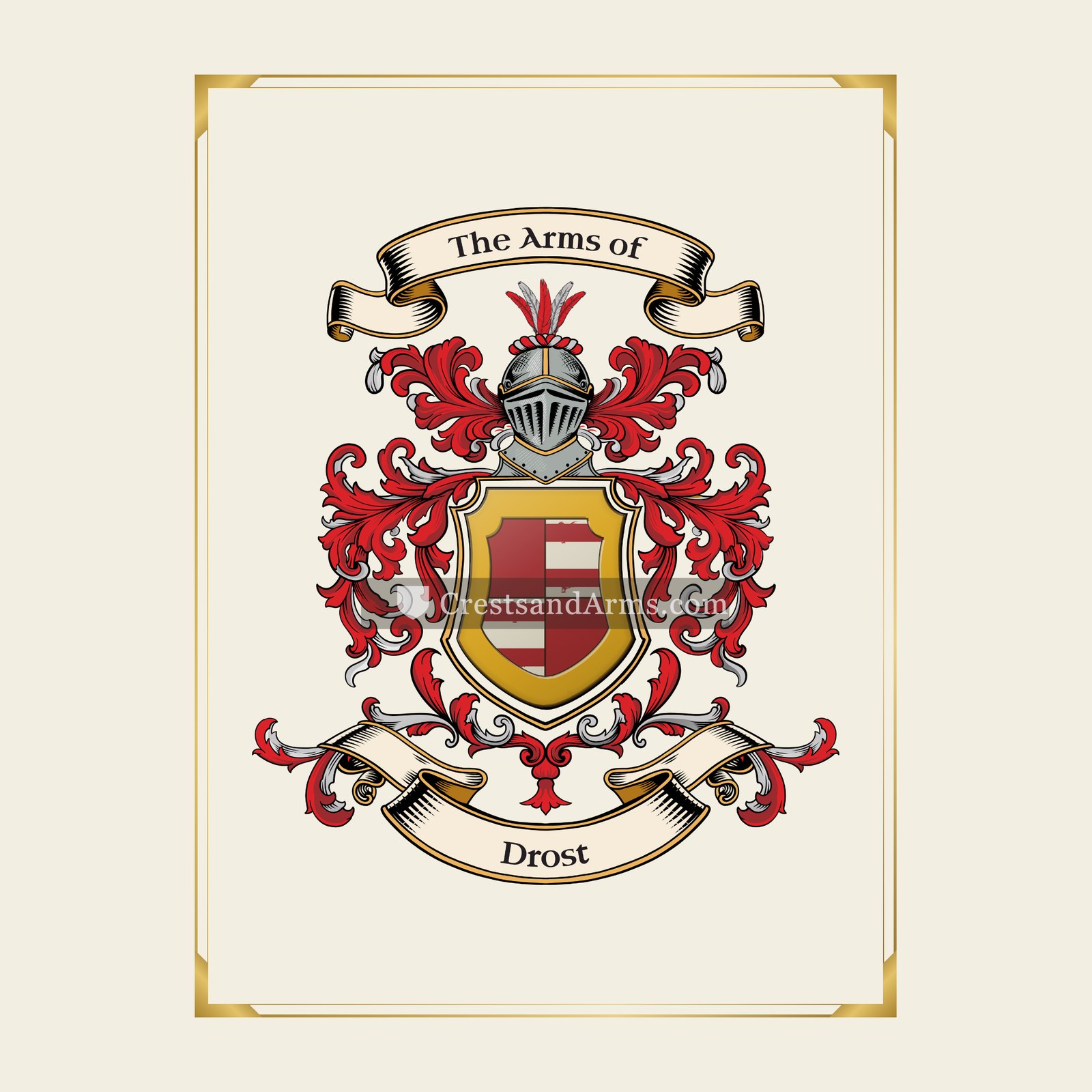 With gold border