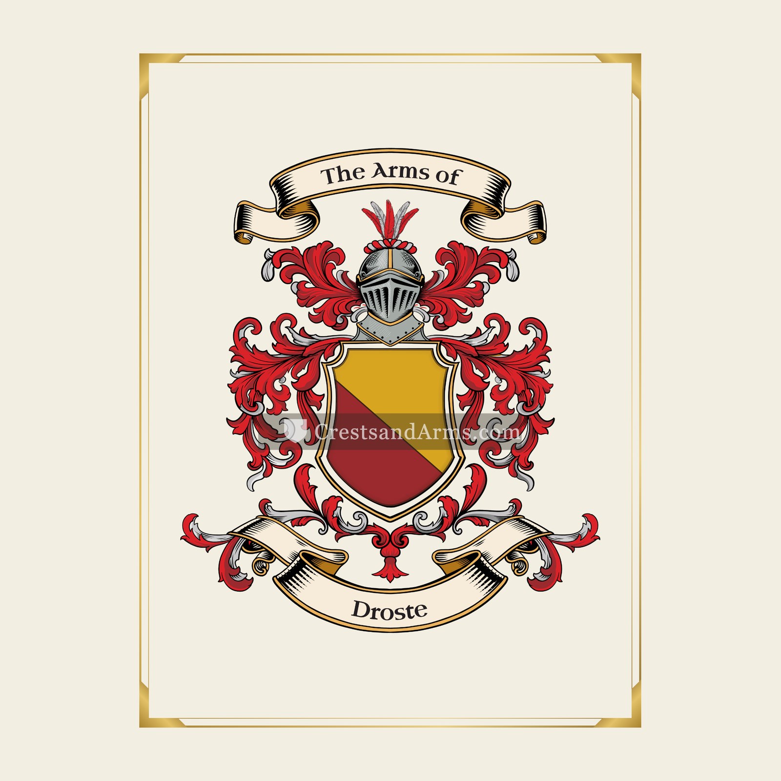 With gold border