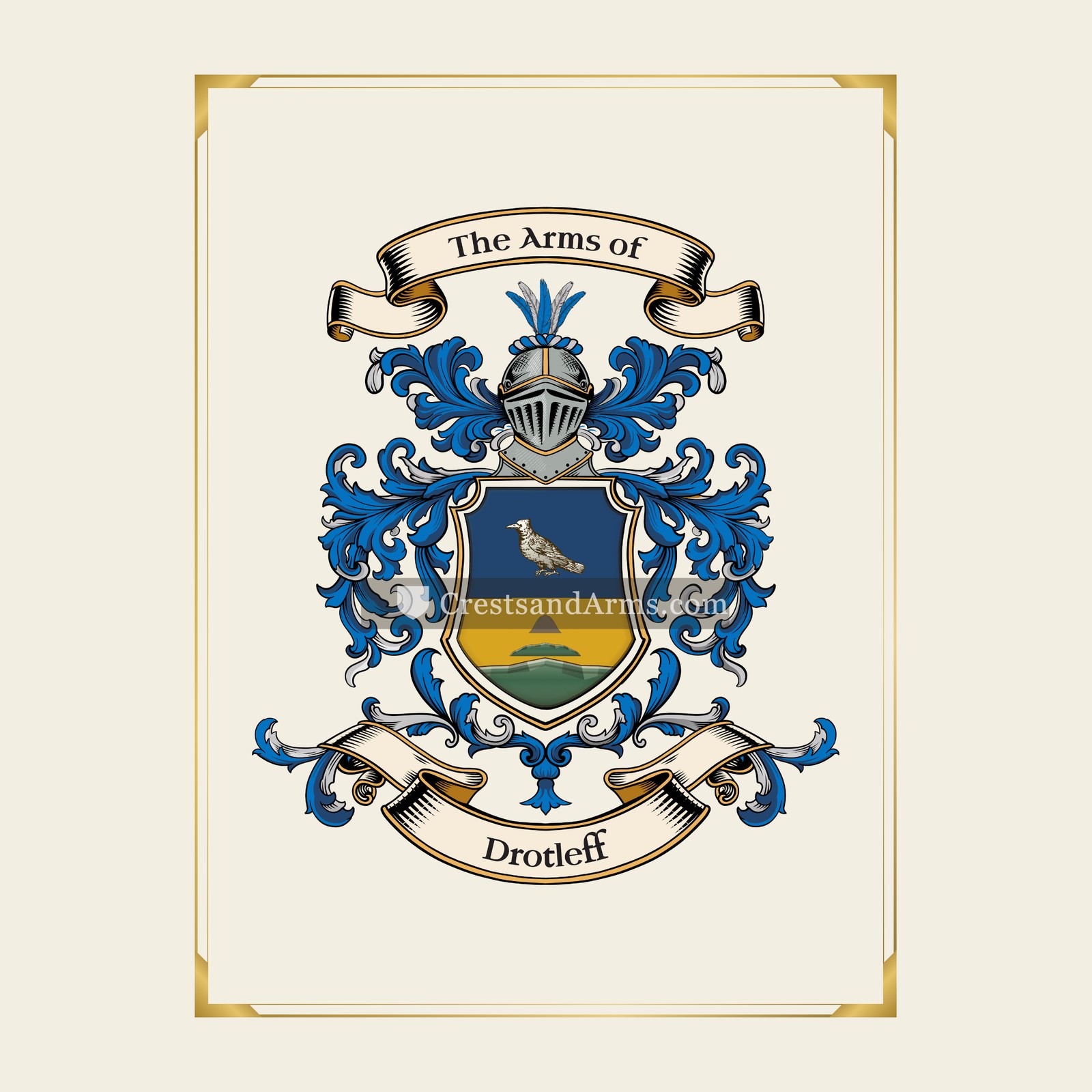 With gold border