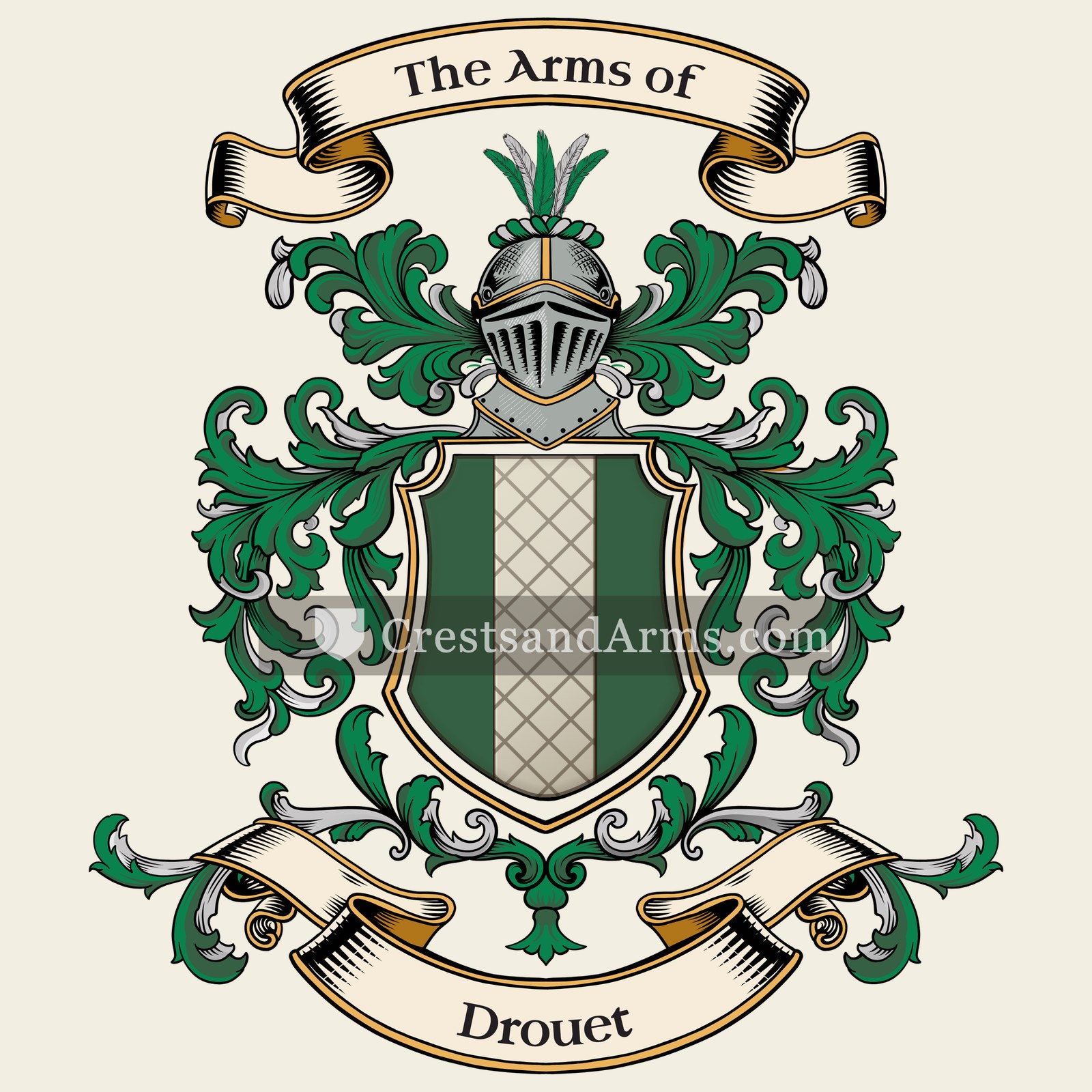The Drouet coat of arms, drawn from the recorded blazon