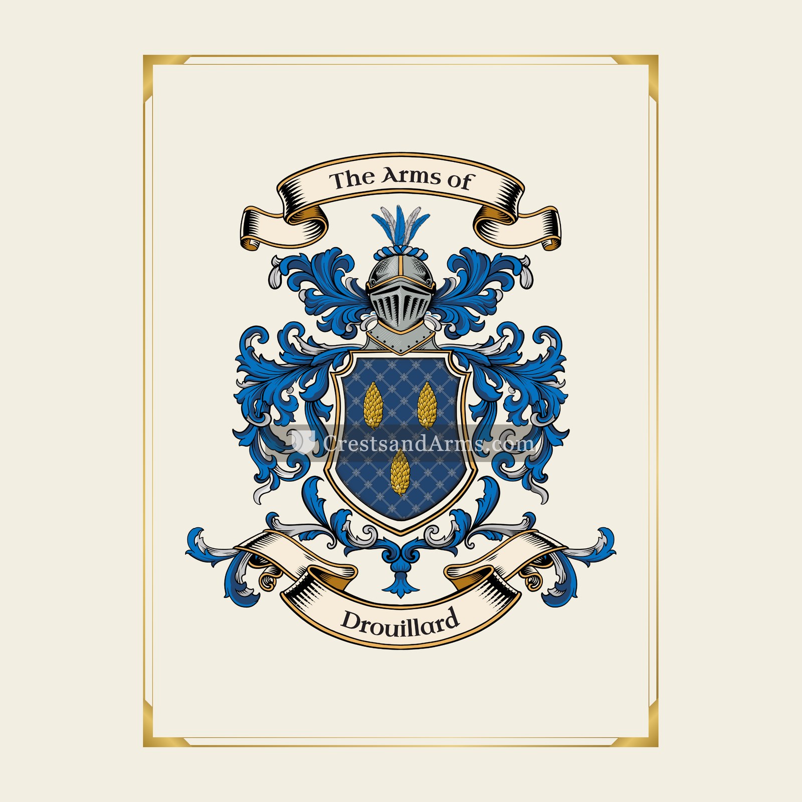 With gold border