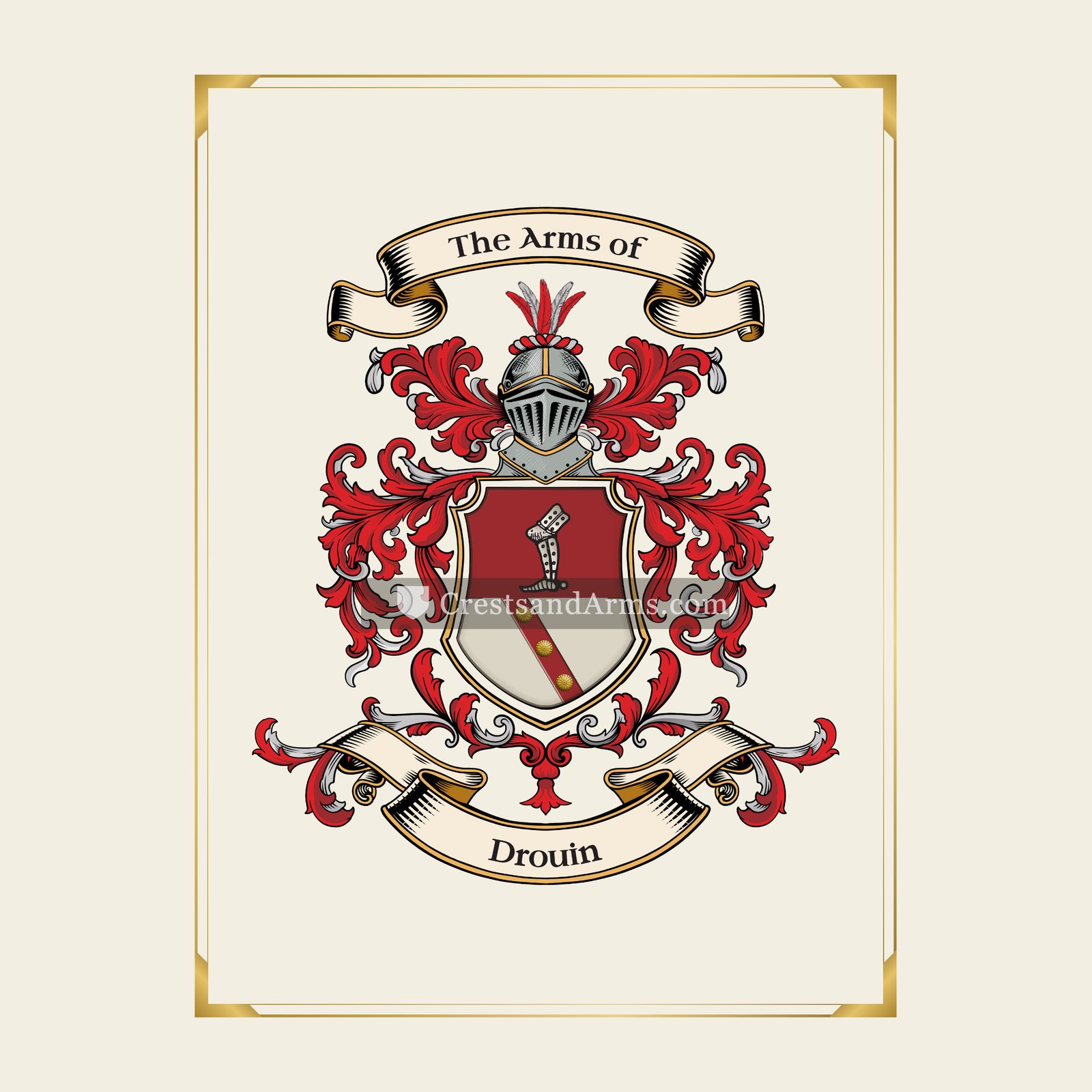 With gold border