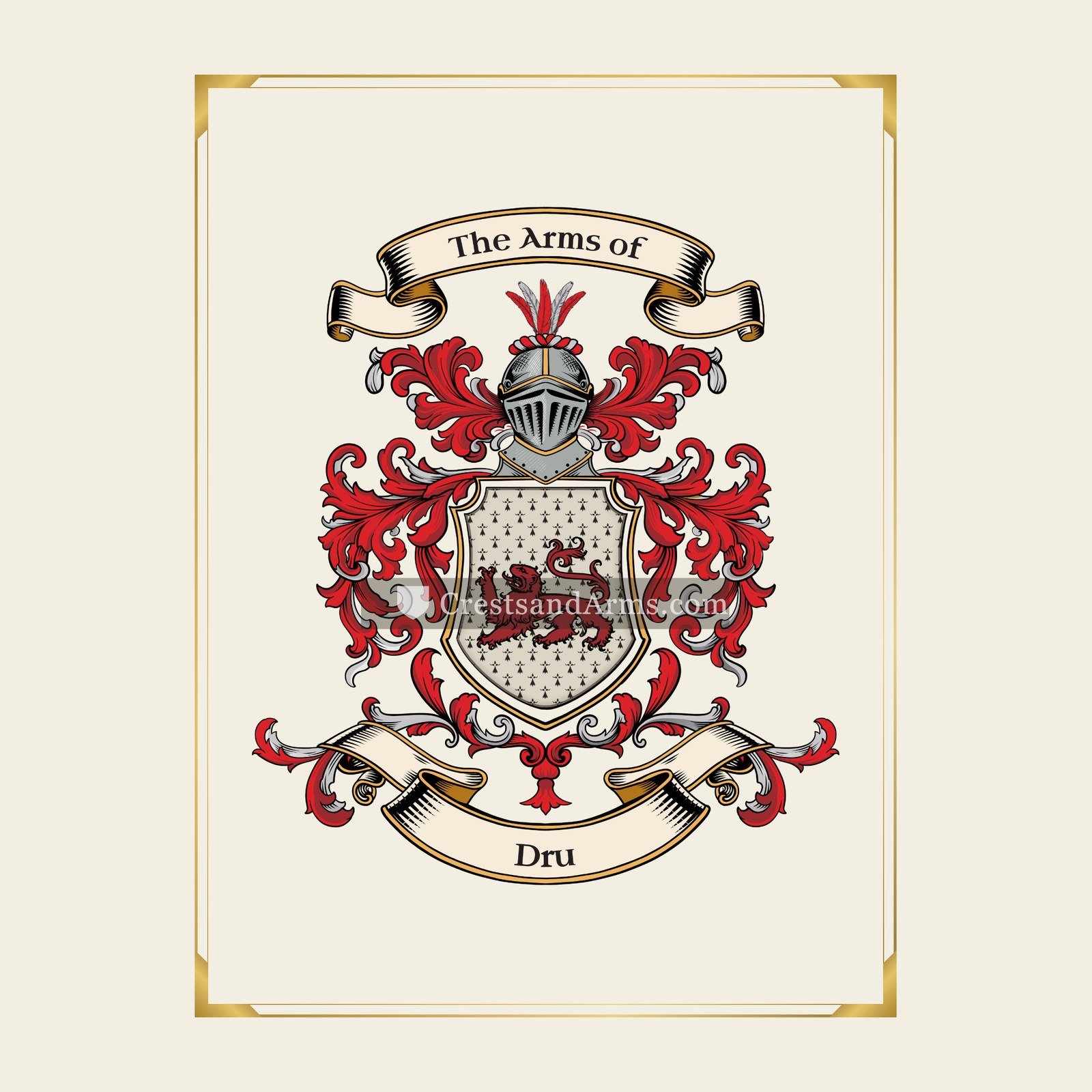 With gold border