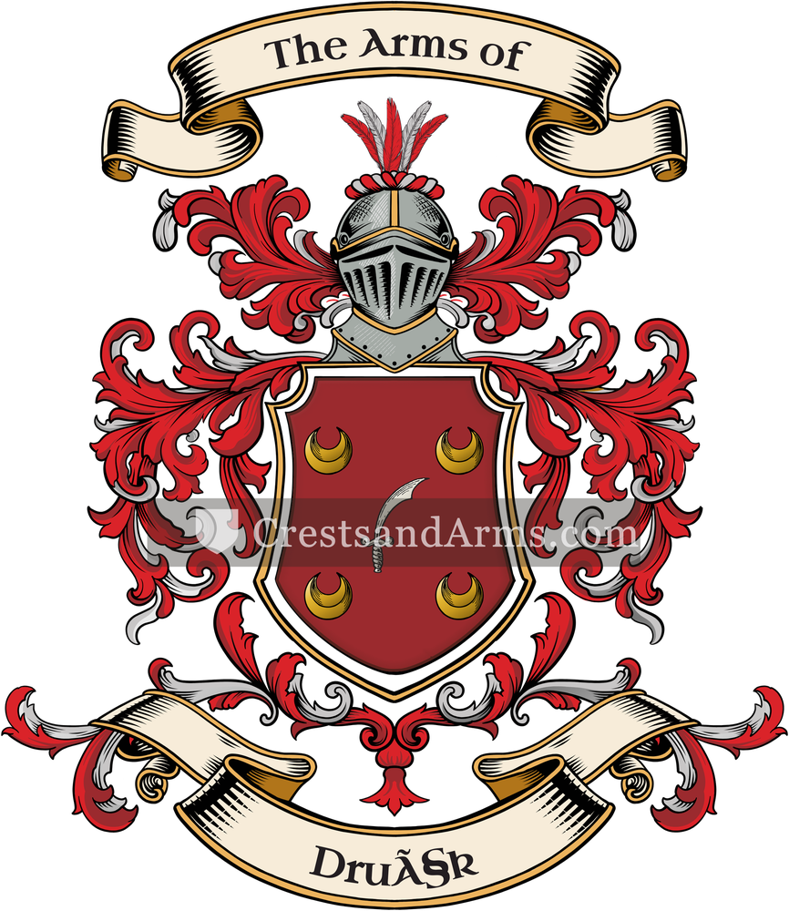 The Druçk coat of arms, drawn from the recorded blazon