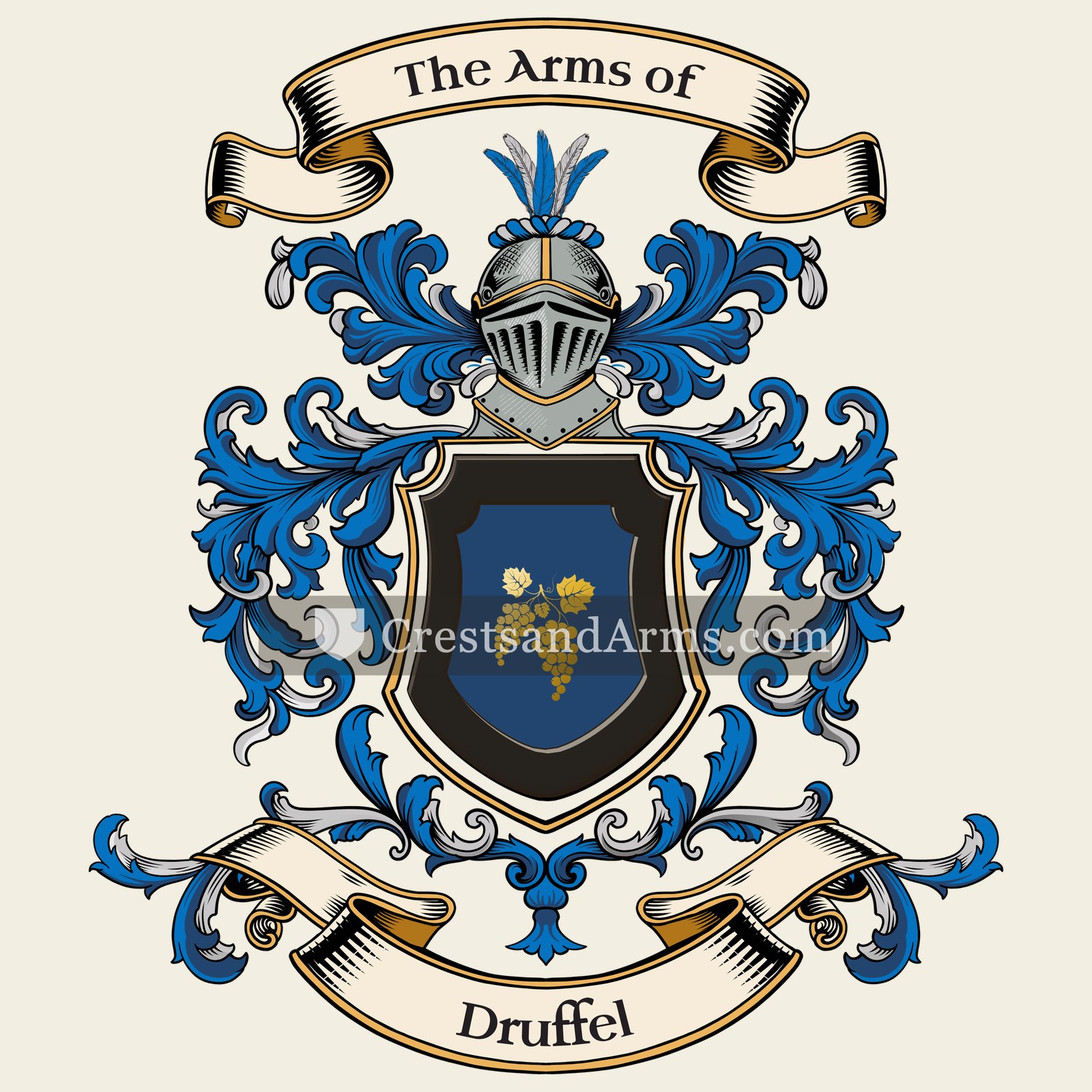 The Druffel coat of arms, drawn from the recorded blazon